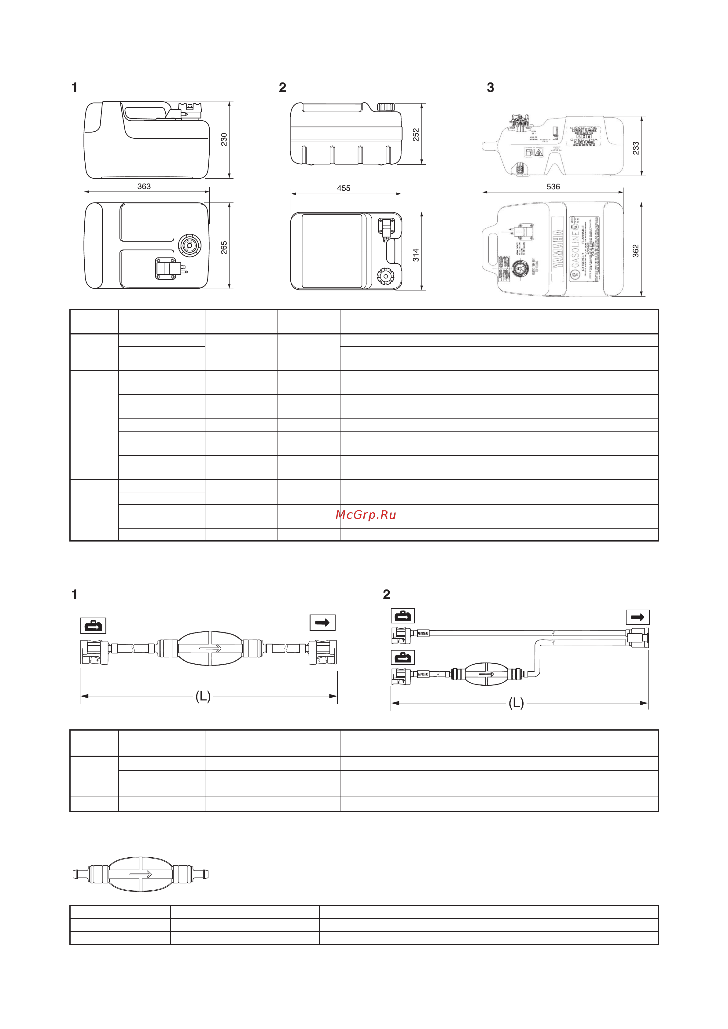 Yamaha F4 AMHS [206/232] Переносные топливные баки стандарт