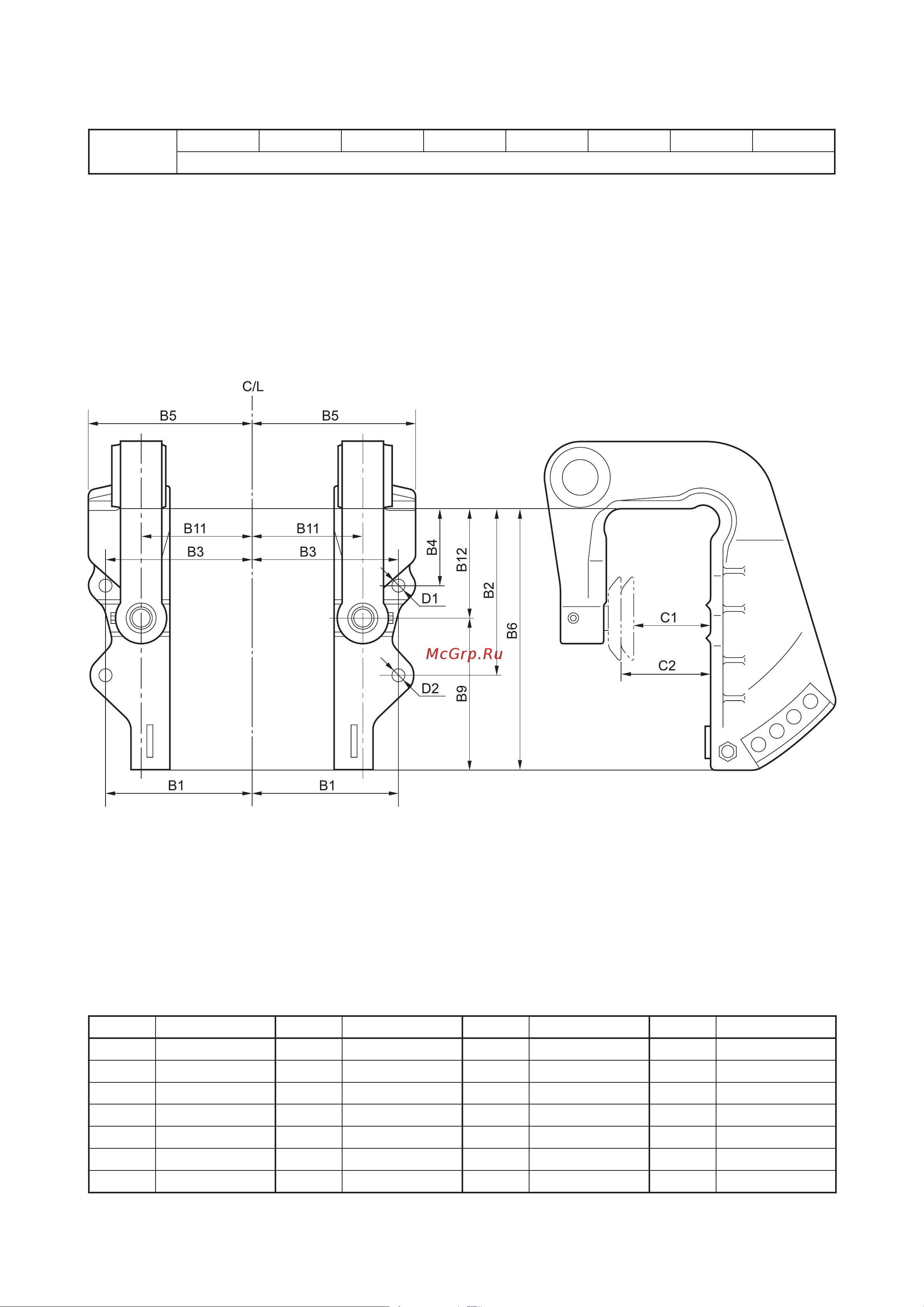 Yamaha F9,9 FMHS [38/232] Габаритные размеры кронштейна подвесных моторов