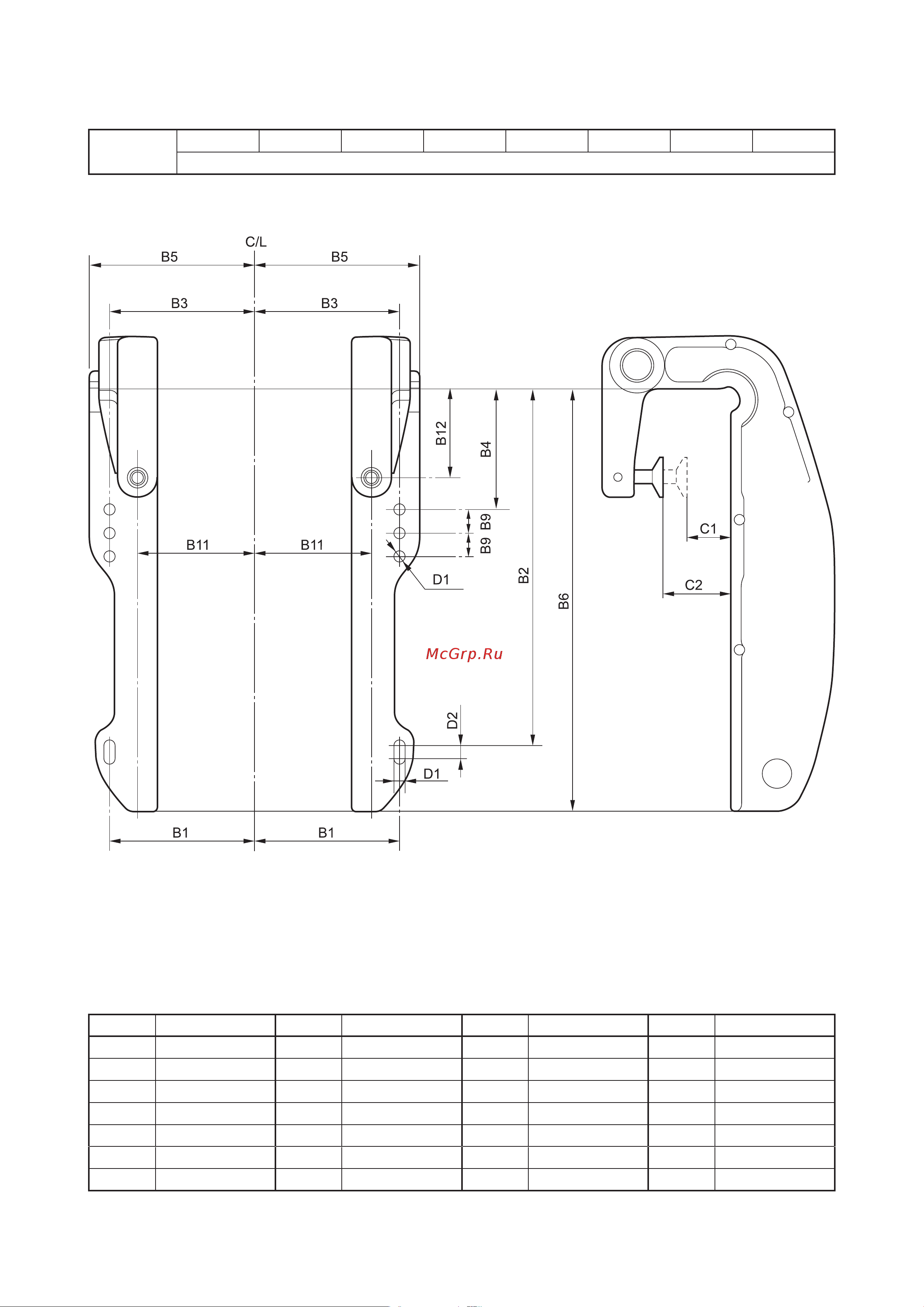 Yamaha F15 CMHS [41/232] Габаритные размеры кронштейна подвесных моторов