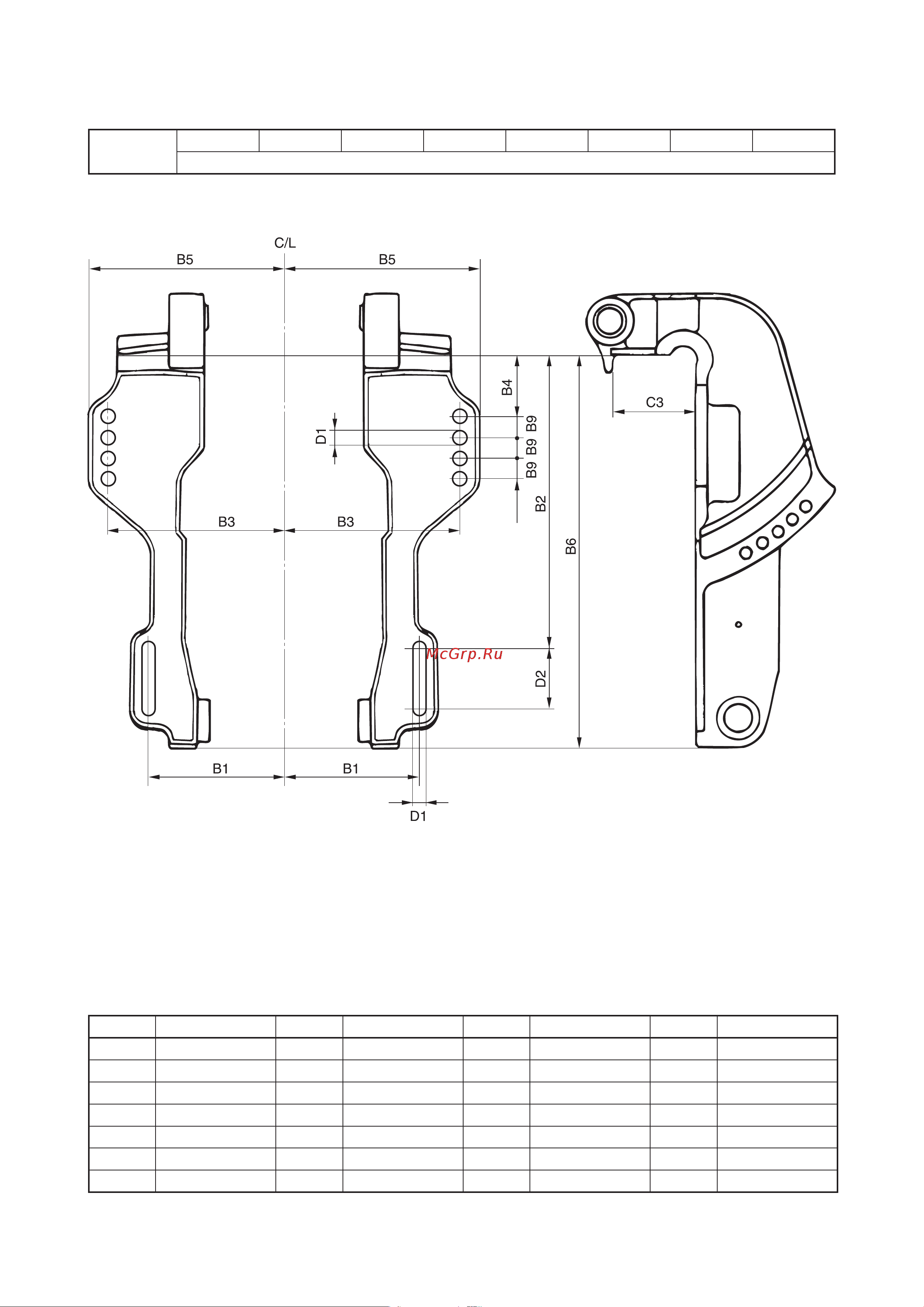 Yamaha F8 CMHS [46/232] Габаритные размеры кронштейна подвесных моторов