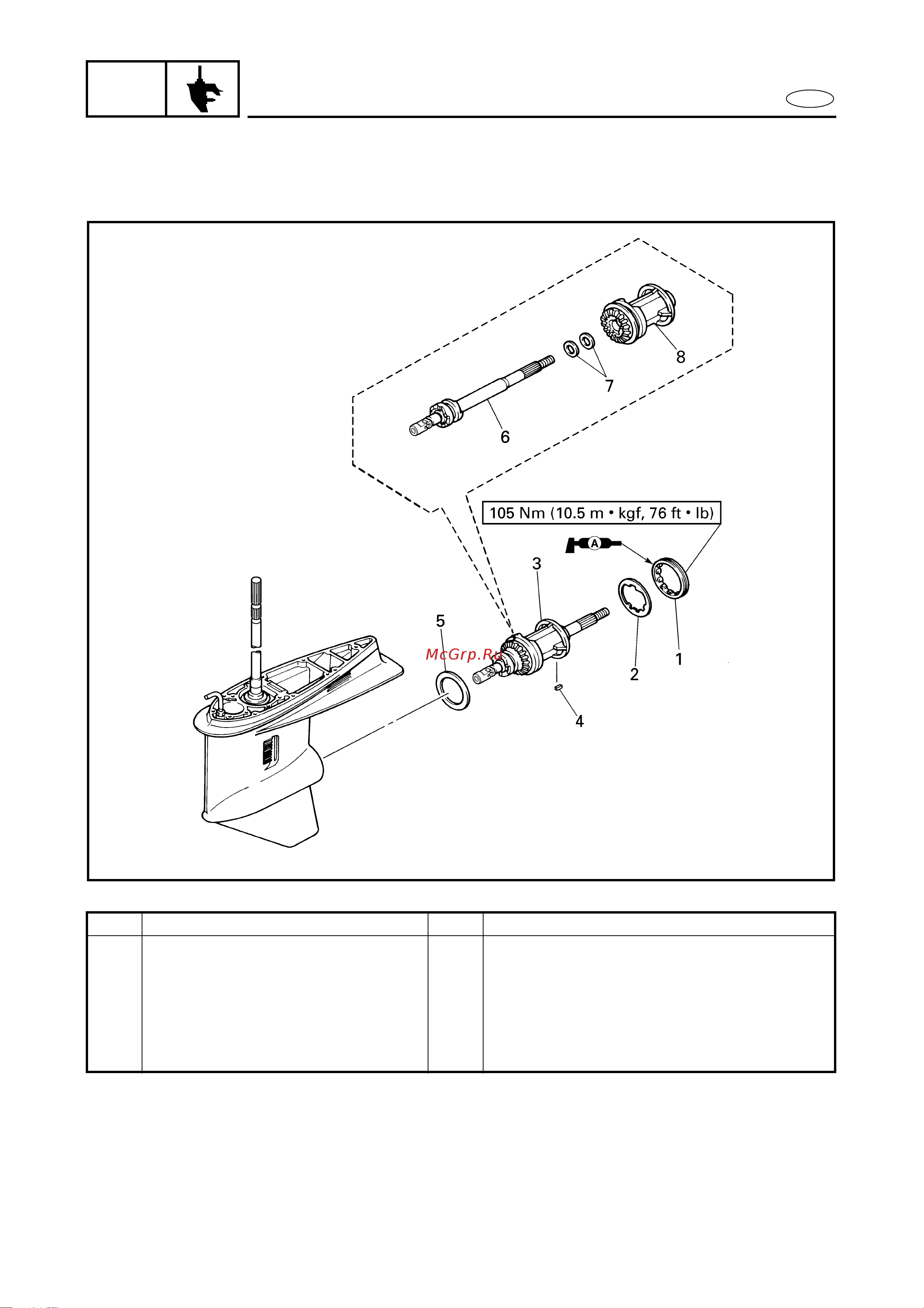 Yamaha FL115A [320/709] Propeller shaft housing assembly regular rotation models