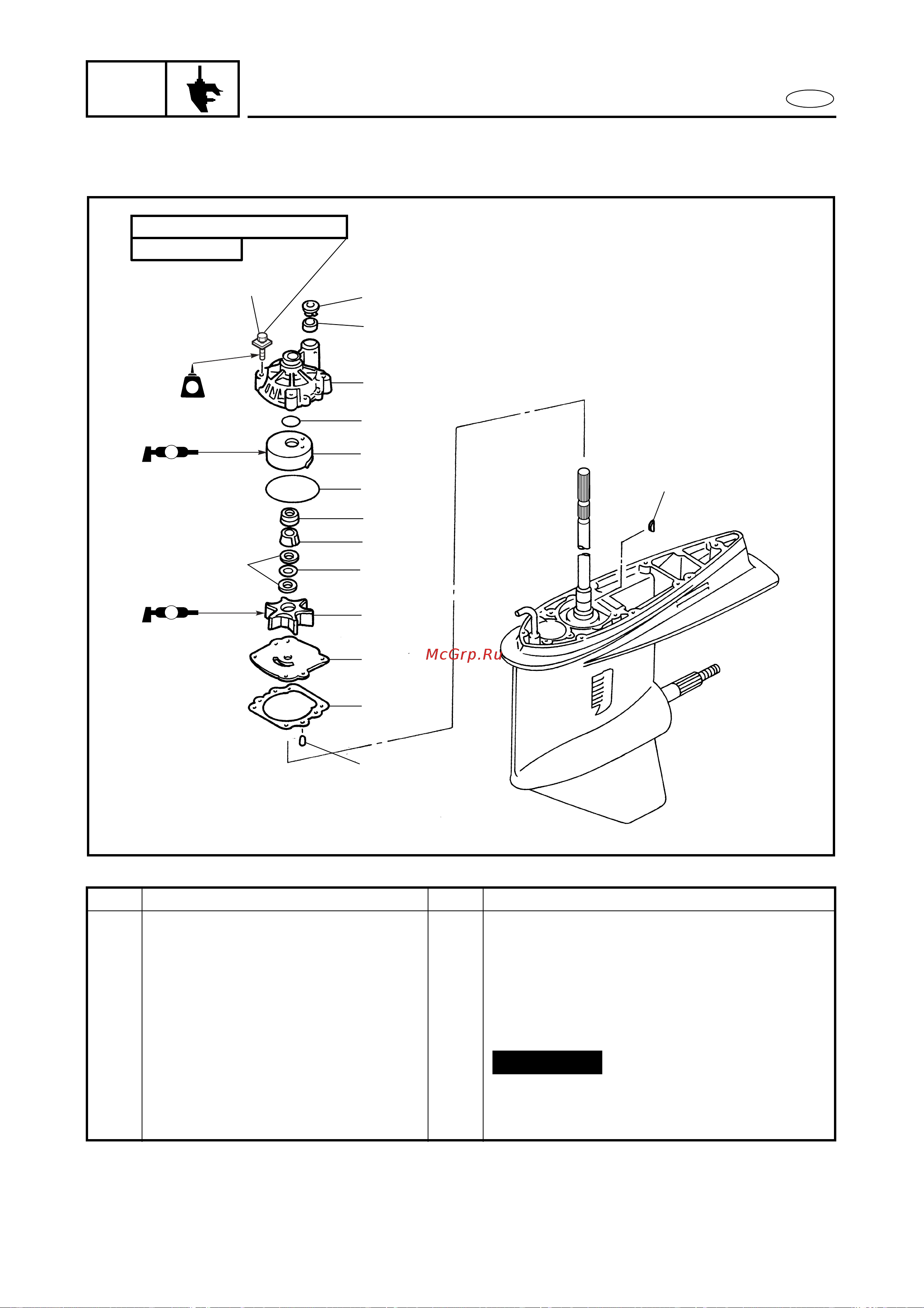 Yamaha FL115A [360/709] Water pump counter rotation models