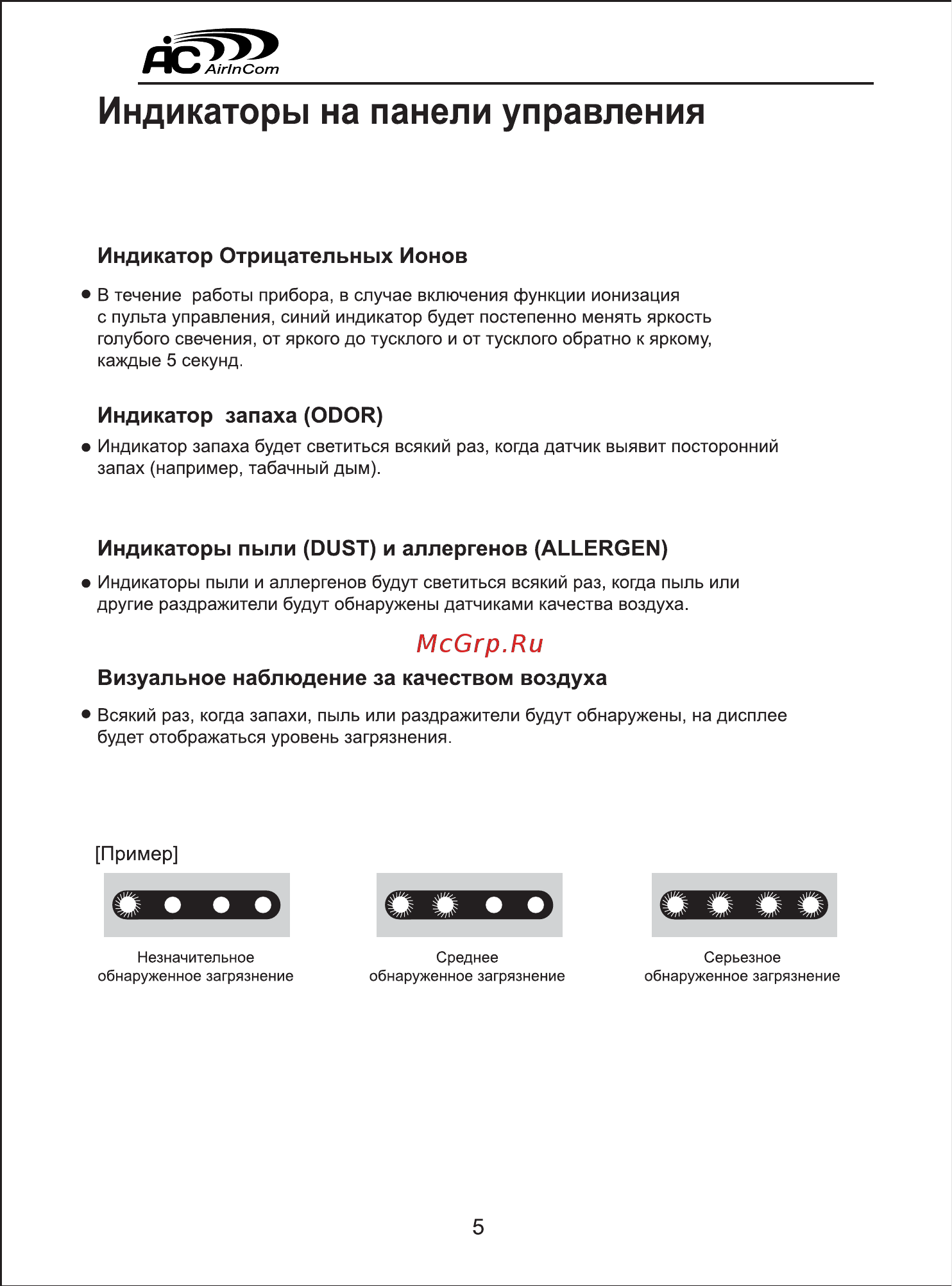 AIC XJ-3800A1 [6/16] Индикаторы на панели управления