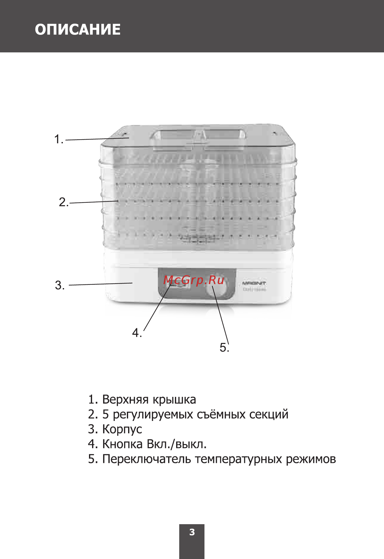 Magnit RDH-2421 Инструкция по эксплуатации онлайн [3/16] 203245