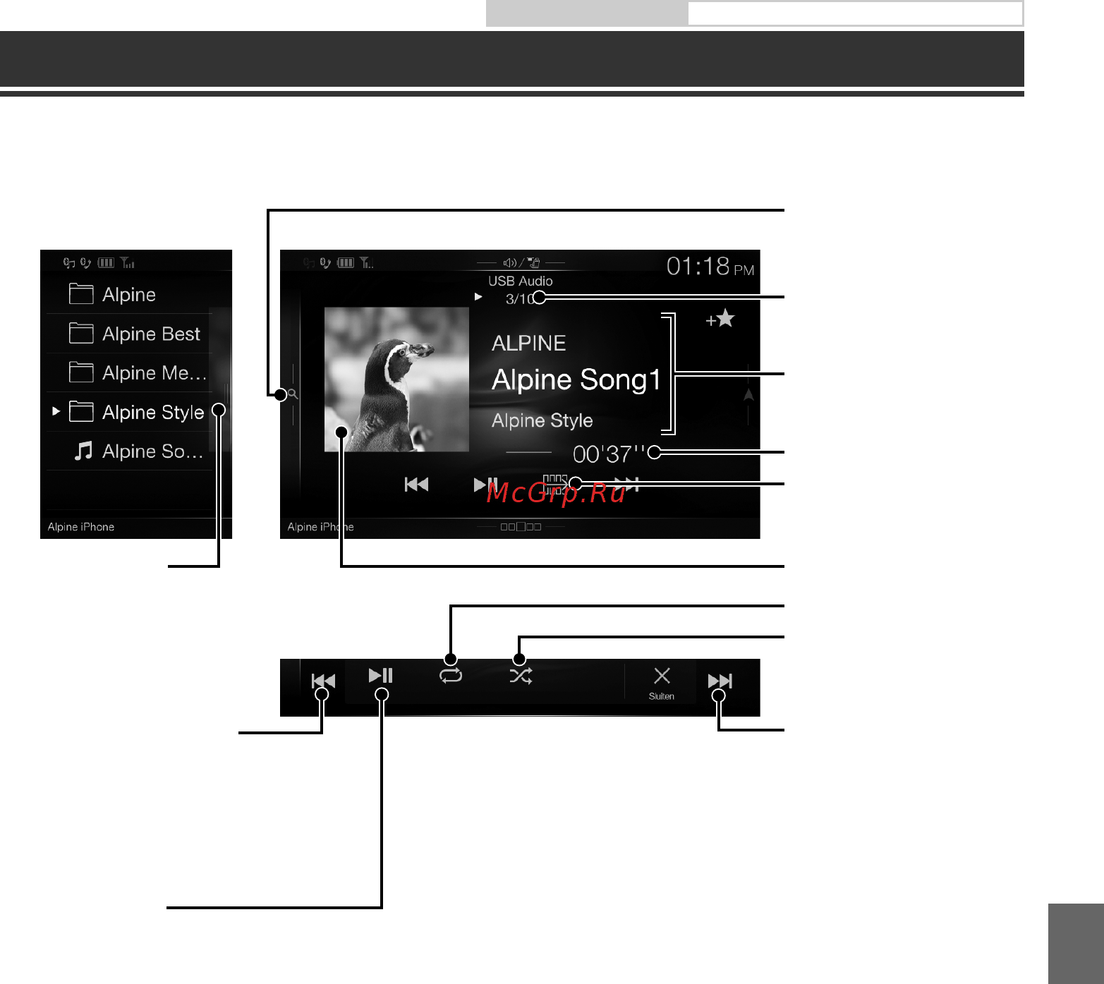 Alpine X701D-A4 [131/188] Bediening usb flashstation optioneel