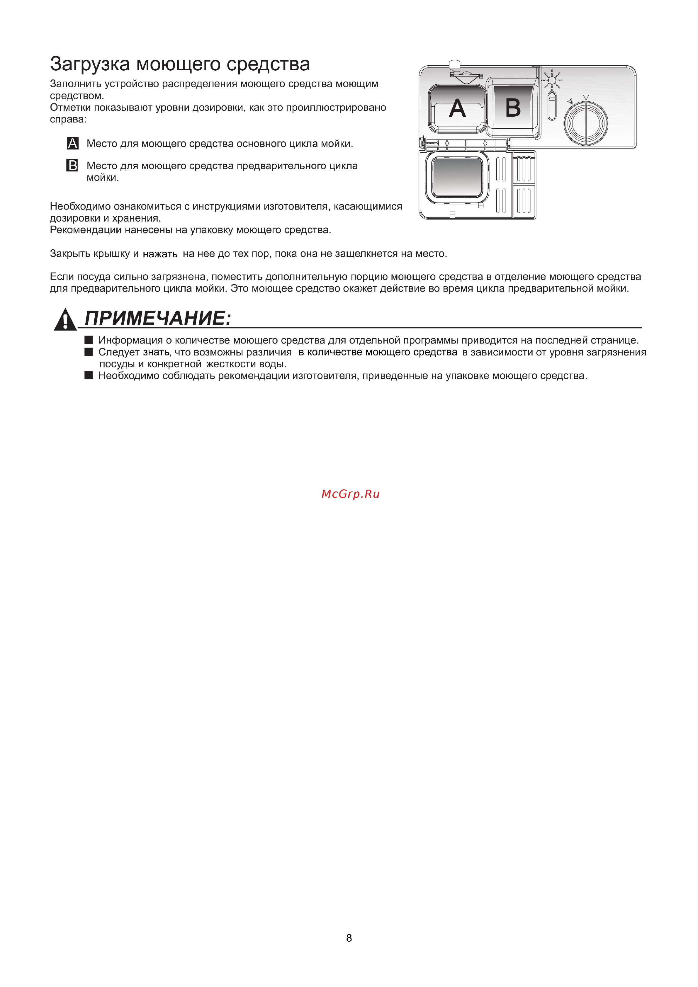 Midea M45BD-1006D3 [11/30] Загрузка моющего средства