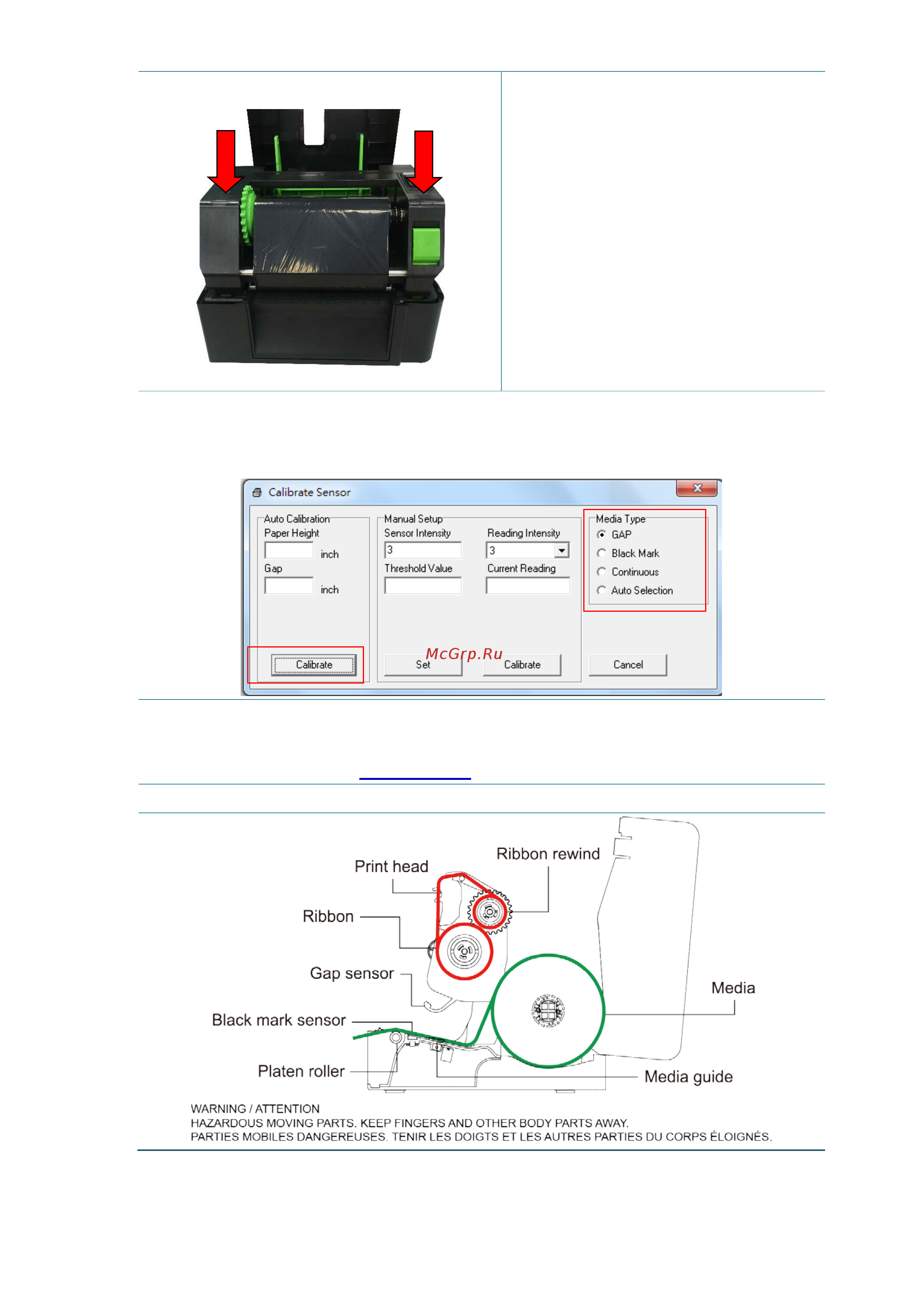TSC TE200 [22/40] Media loading path