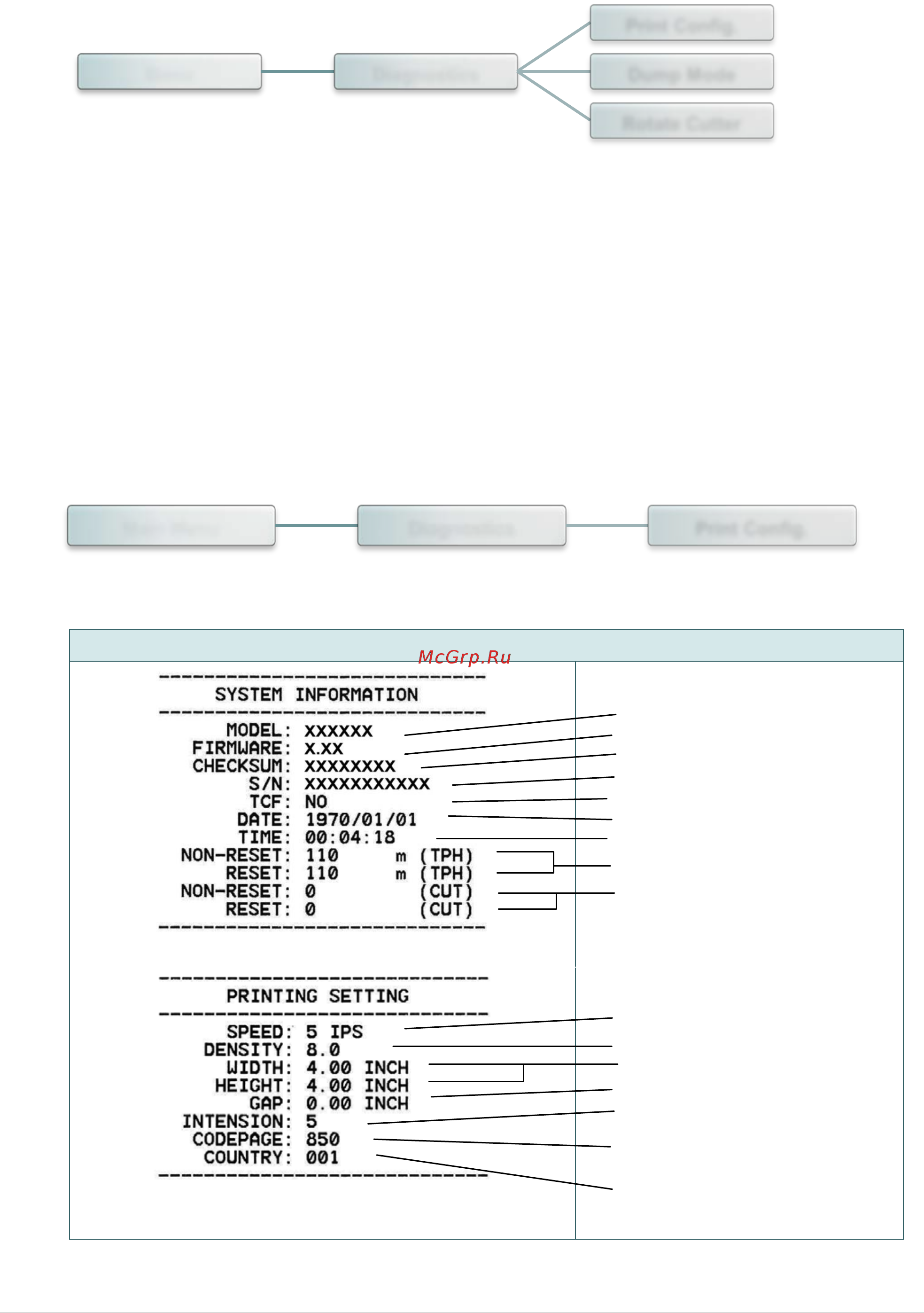 TSC TTP-346MU [71/89] Diagnostics диагностика