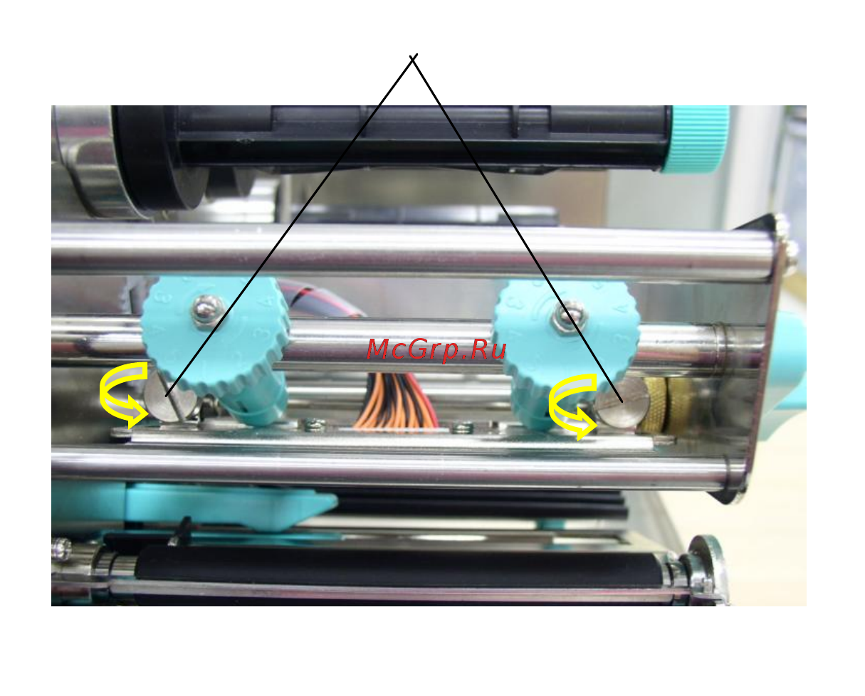 TSC TTP-344M [10/33] Figure 4 print head adjustment knobs