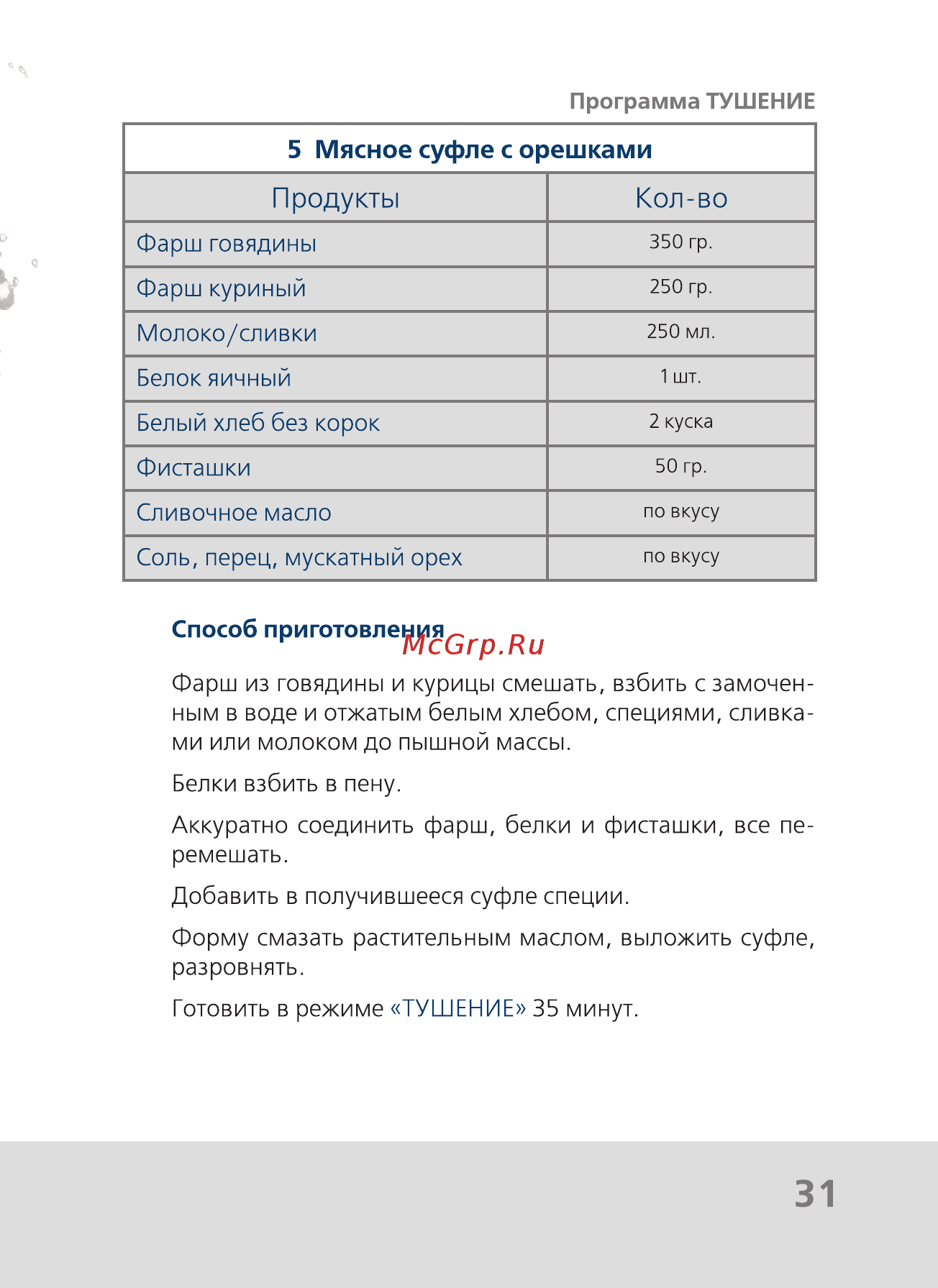 Scarlett SC-MC410S12 [31/32] Продукты кол во