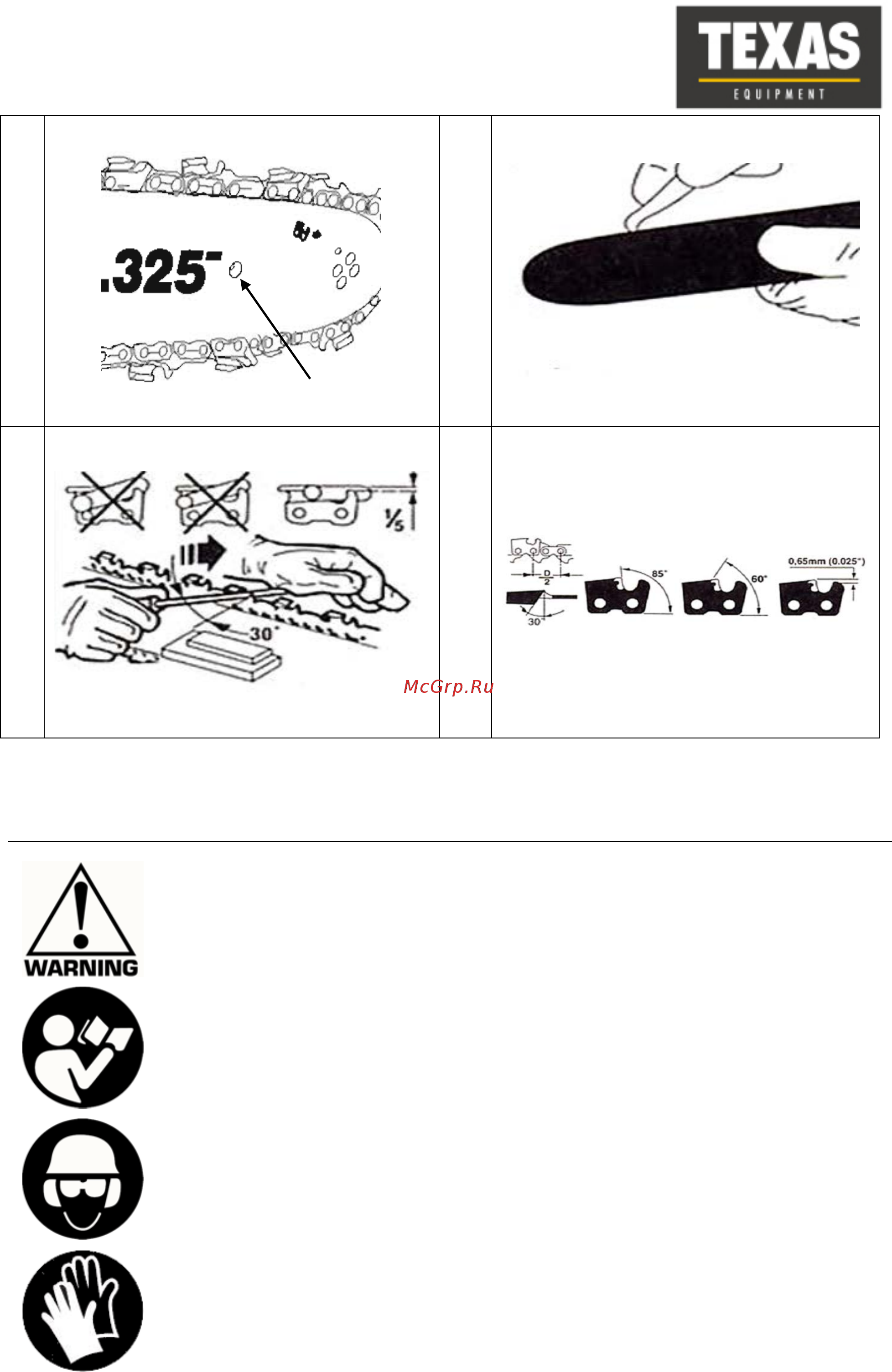 Texas Pro Chainsaw 300 [6/28] Advarselssymboler warning symbols warnsymbole advarselssymboler warning symbols warnsymbole