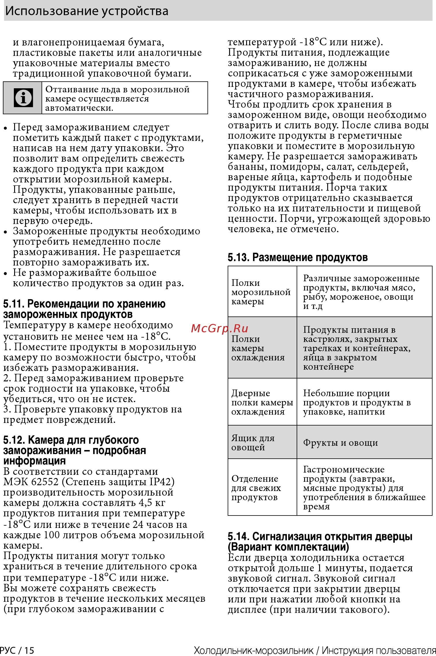 Beko RCNK356K00S [15/44] Использование устройства