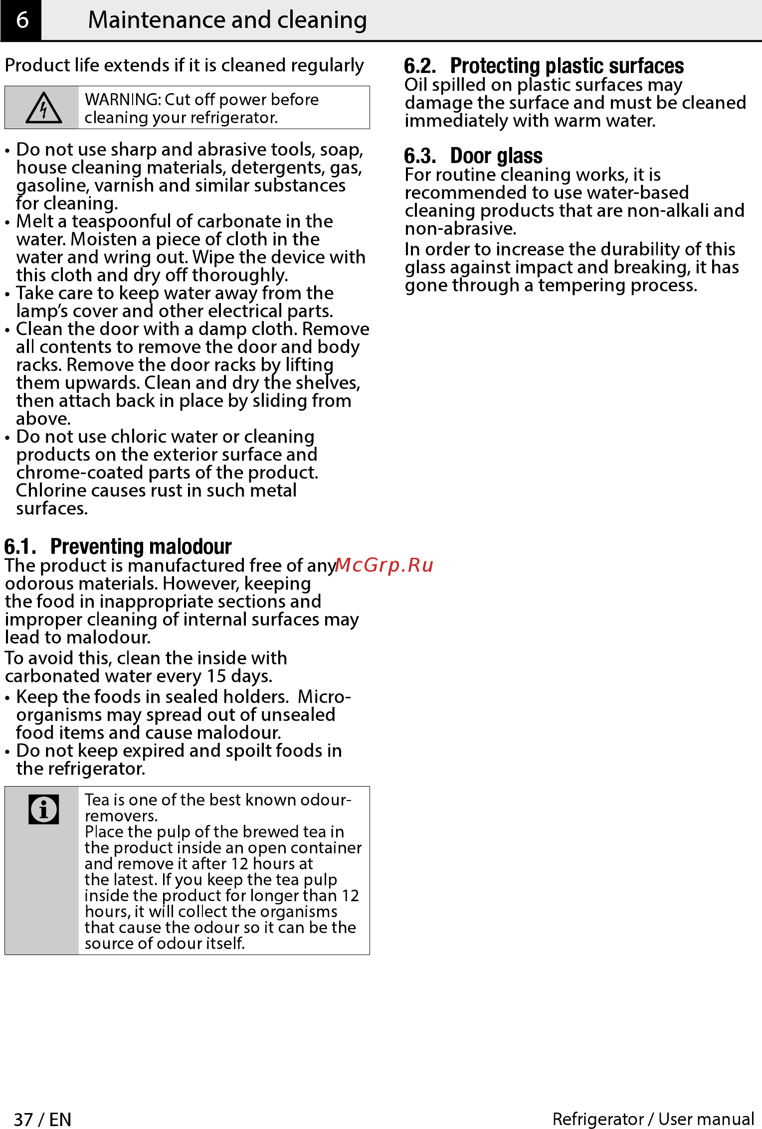 Beko RCNK321K00W [37/44] Maintenance and cleaning