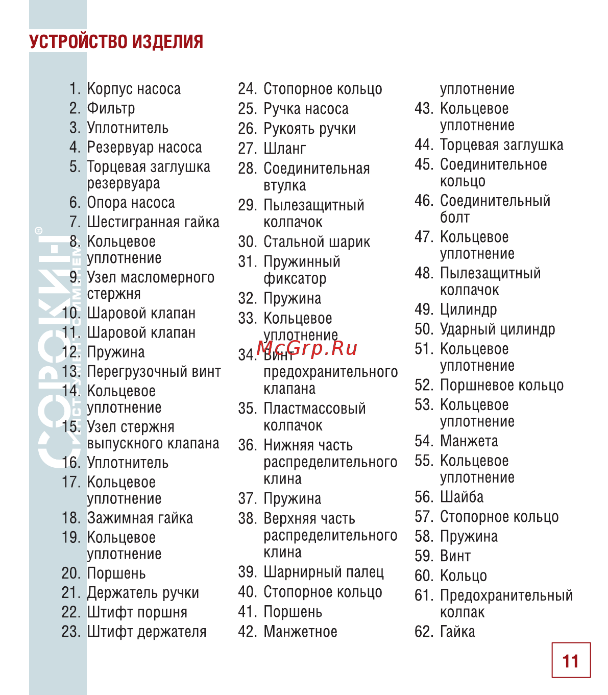 Сорокин 6.110 Инструкция по эксплуатации онлайн [12/22] 207188