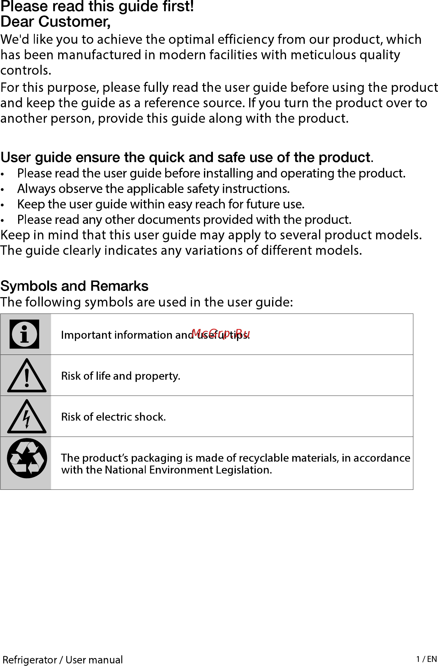 Beko RCNK400E20ZW [3/52] Symbols and remarks