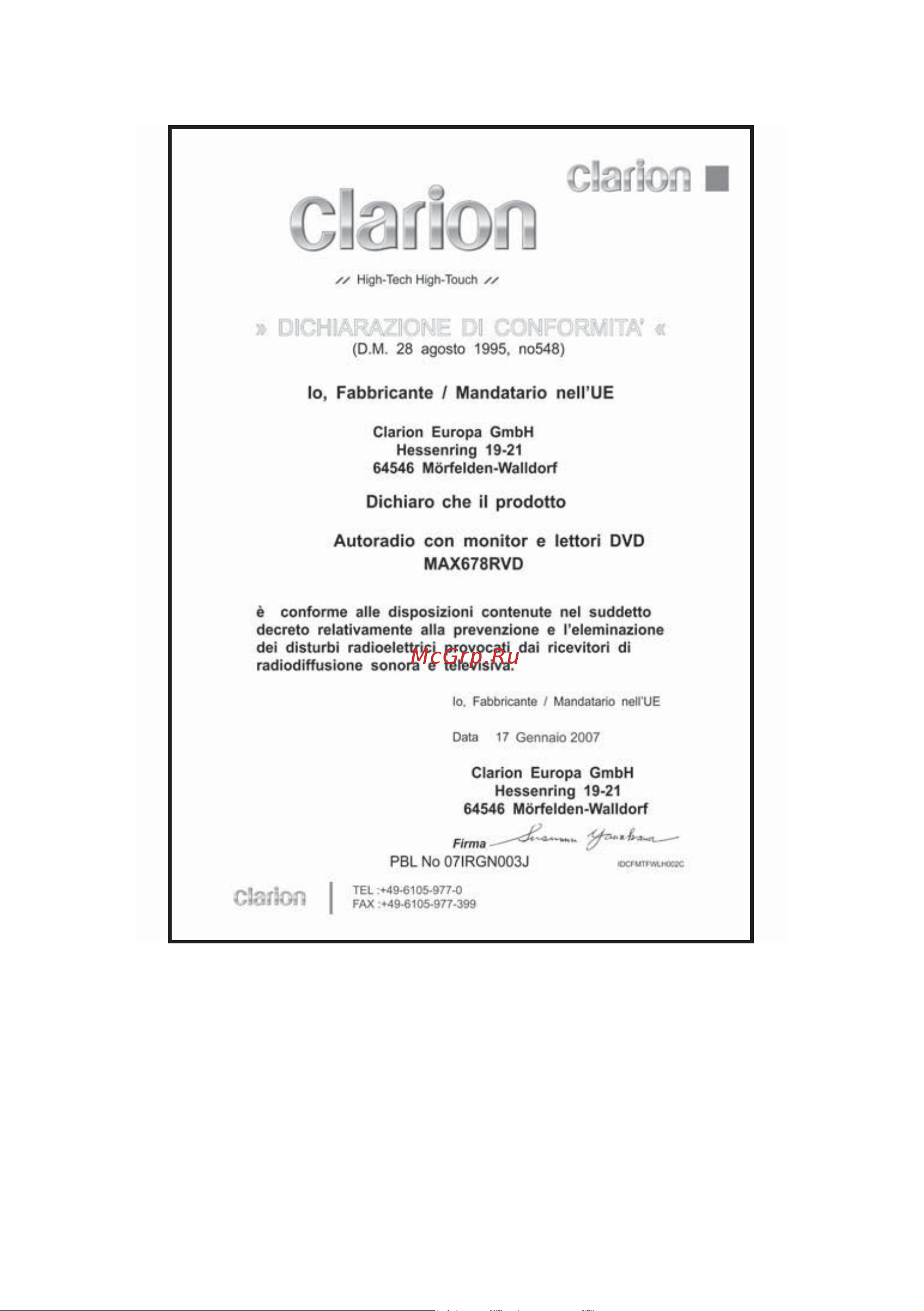Clarion MAX678RVD [81/81] Ïåðåâîä è îôîðìëåíèå http www insm ru