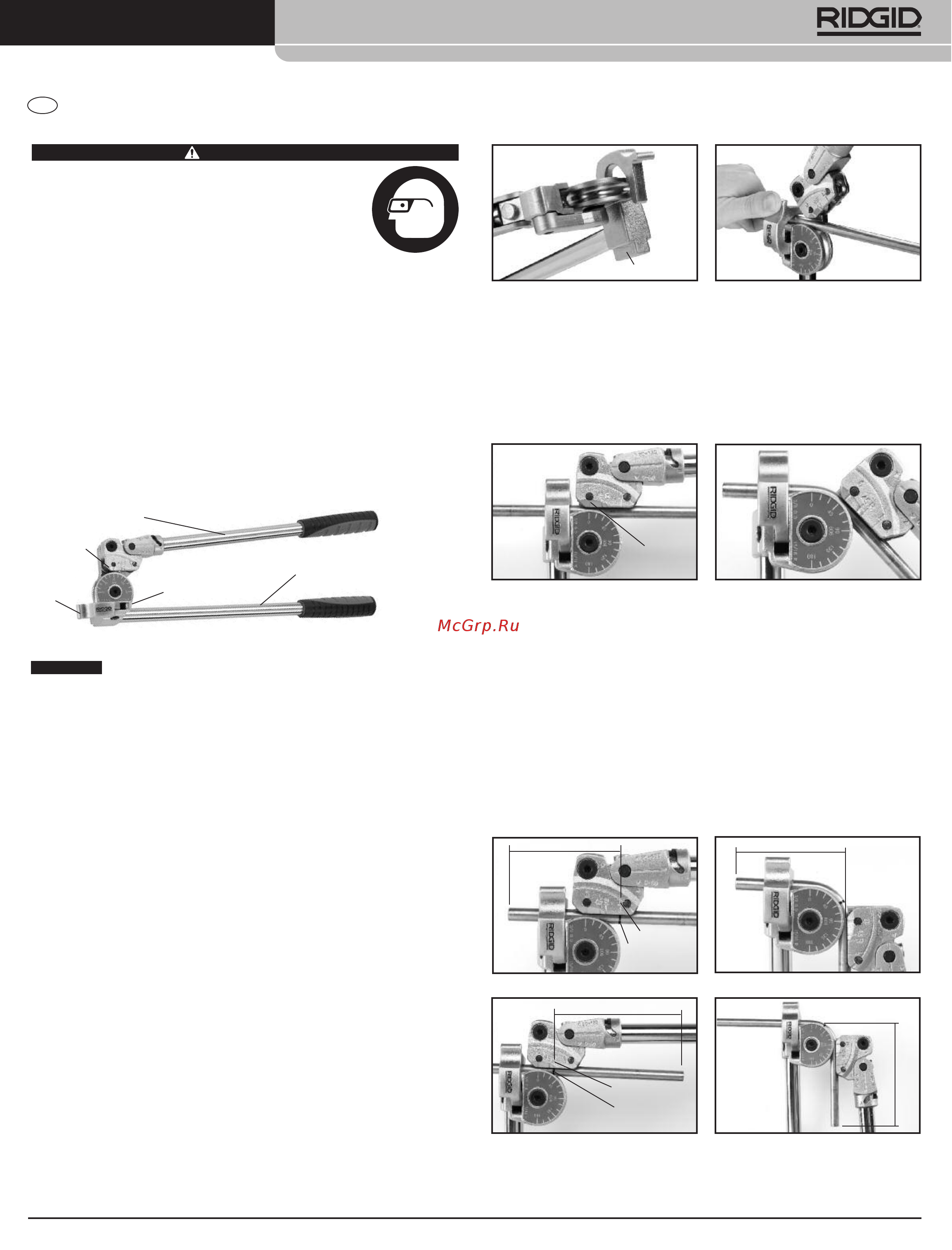 Ridgid 608 38048 [9/15] Hand tube bender instruction sheet