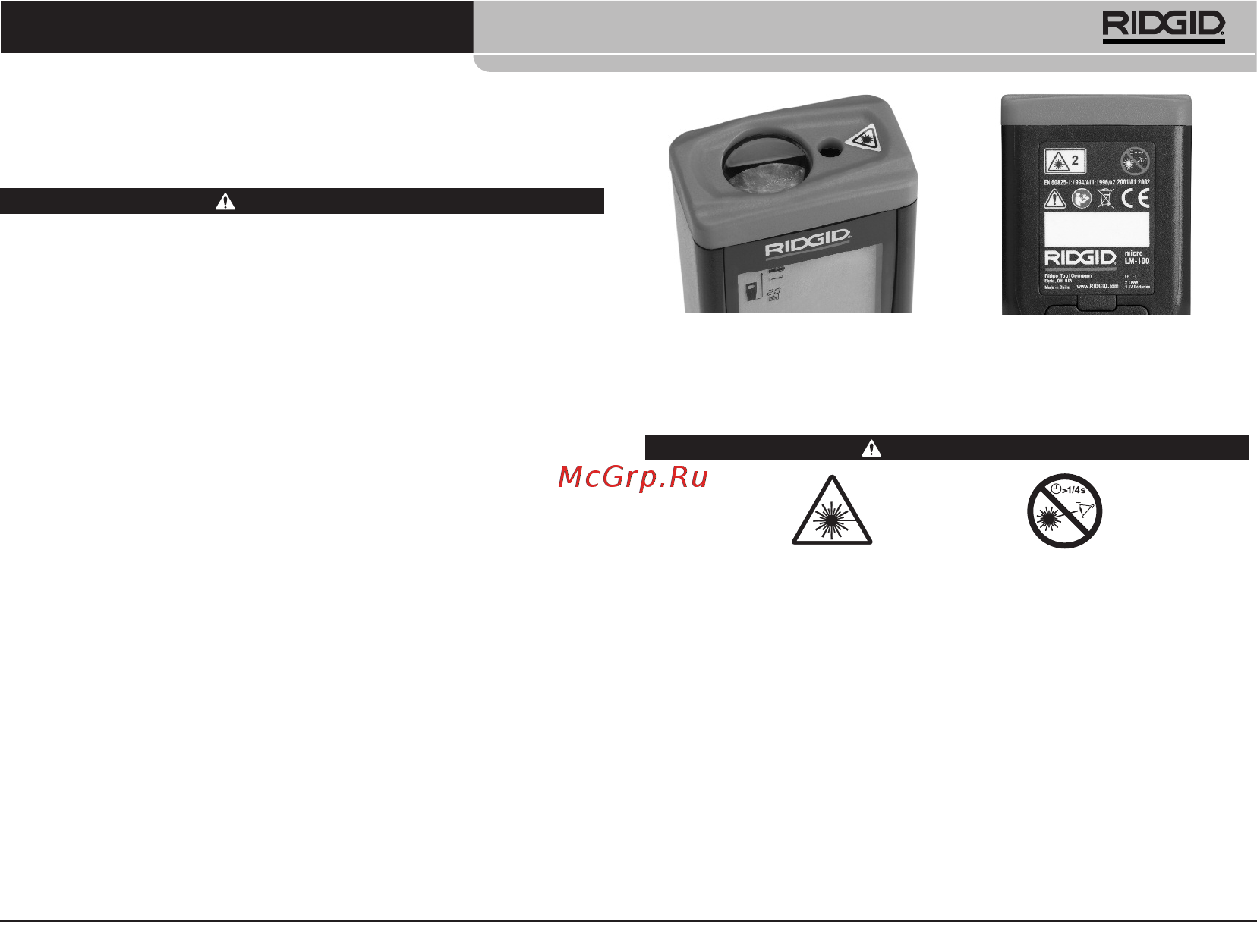 Ridgid LM-100 micro 36158 [179/318] Kontrola před zahájením práce