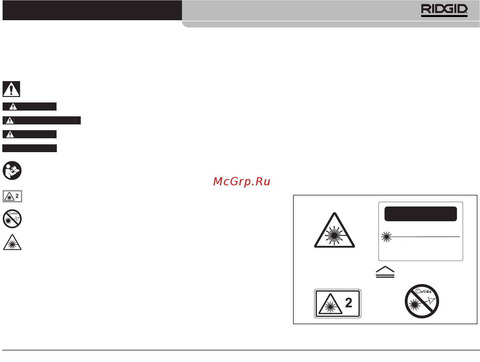 Ridgid LM-100 micro 36158 [215/318] Figyelem