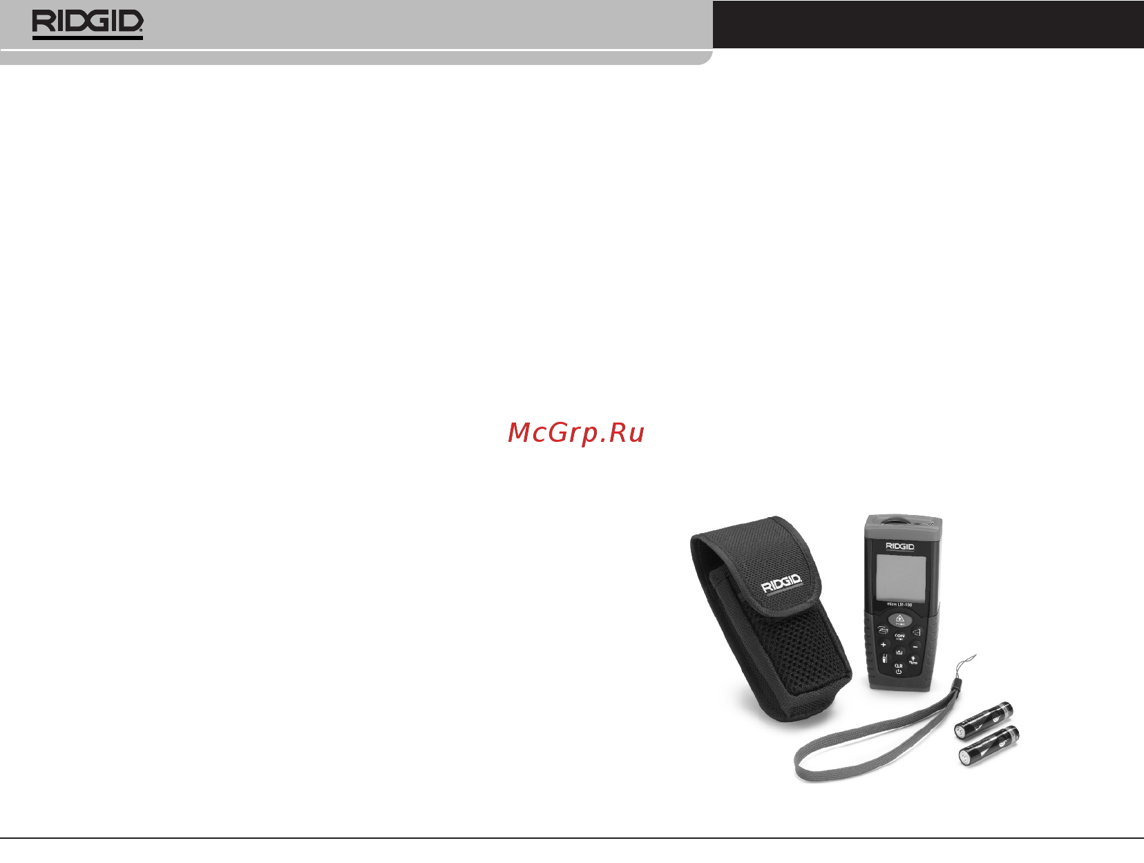 Ridgid LM-100 micro 36158 [22/318] Description caractéristiques techniques et équipements de base