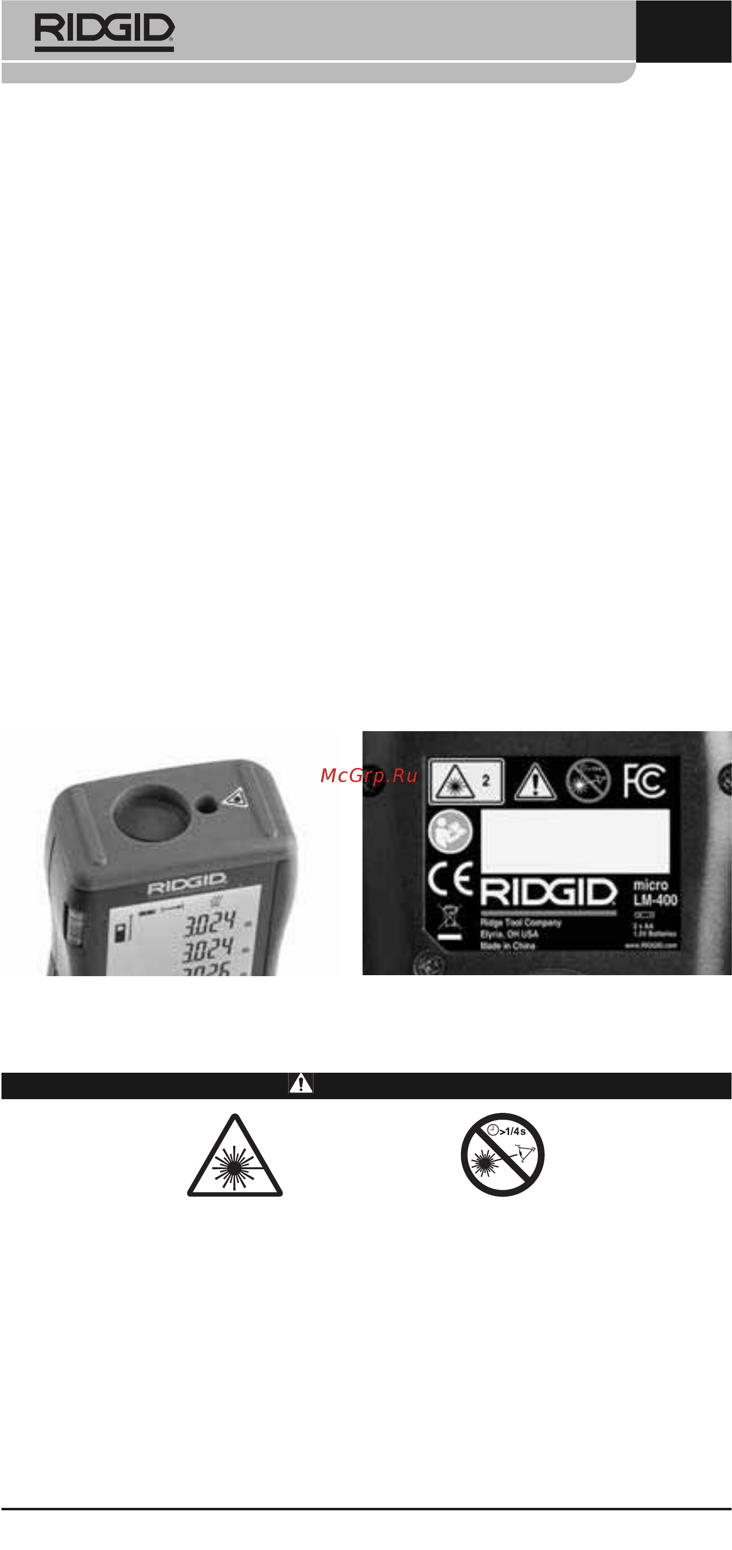 Ridgid micro LM-400 36813 [10/446] Set up and operation