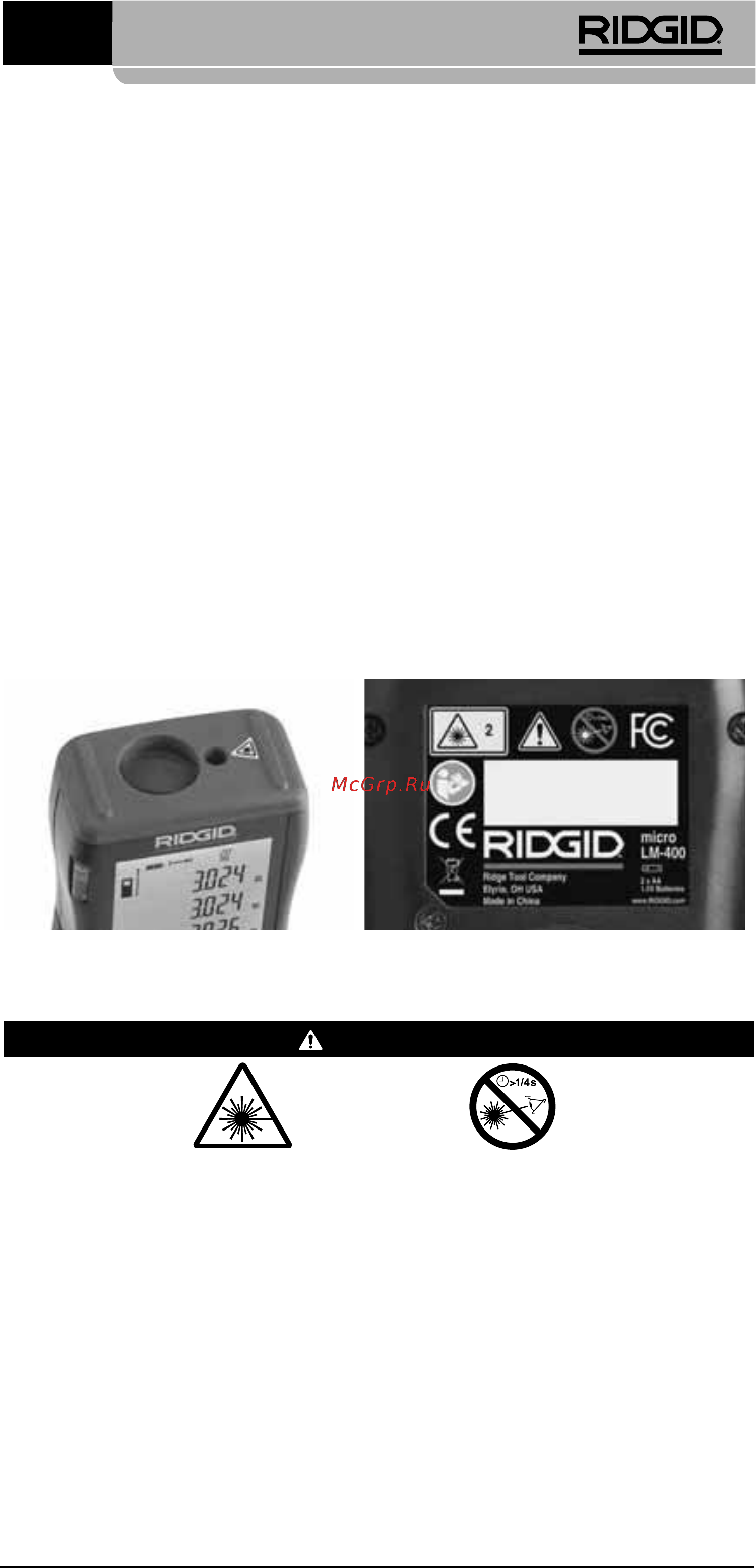 Ridgid micro LM-400 36813 [169/446] Opsætning og drift