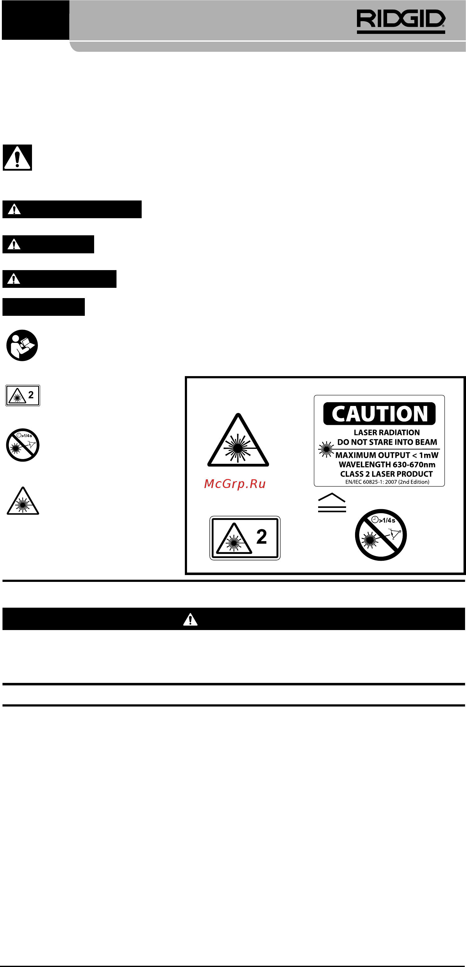 Ridgid micro LM-400 36813 [263/446] Bezpečnostné symboly