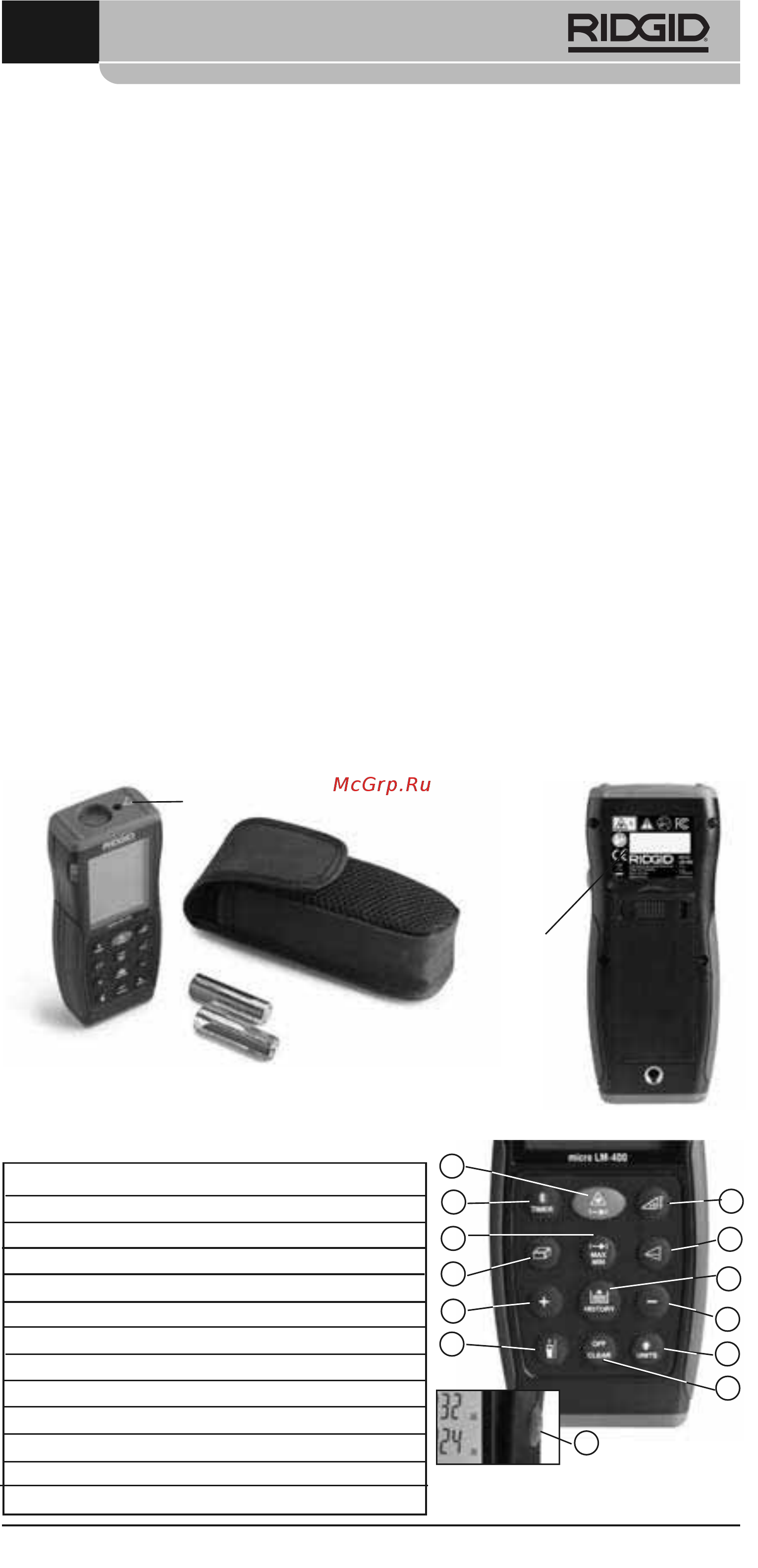 Ridgid micro LM-400 [7/446] Micro lm 400 laser distance meter