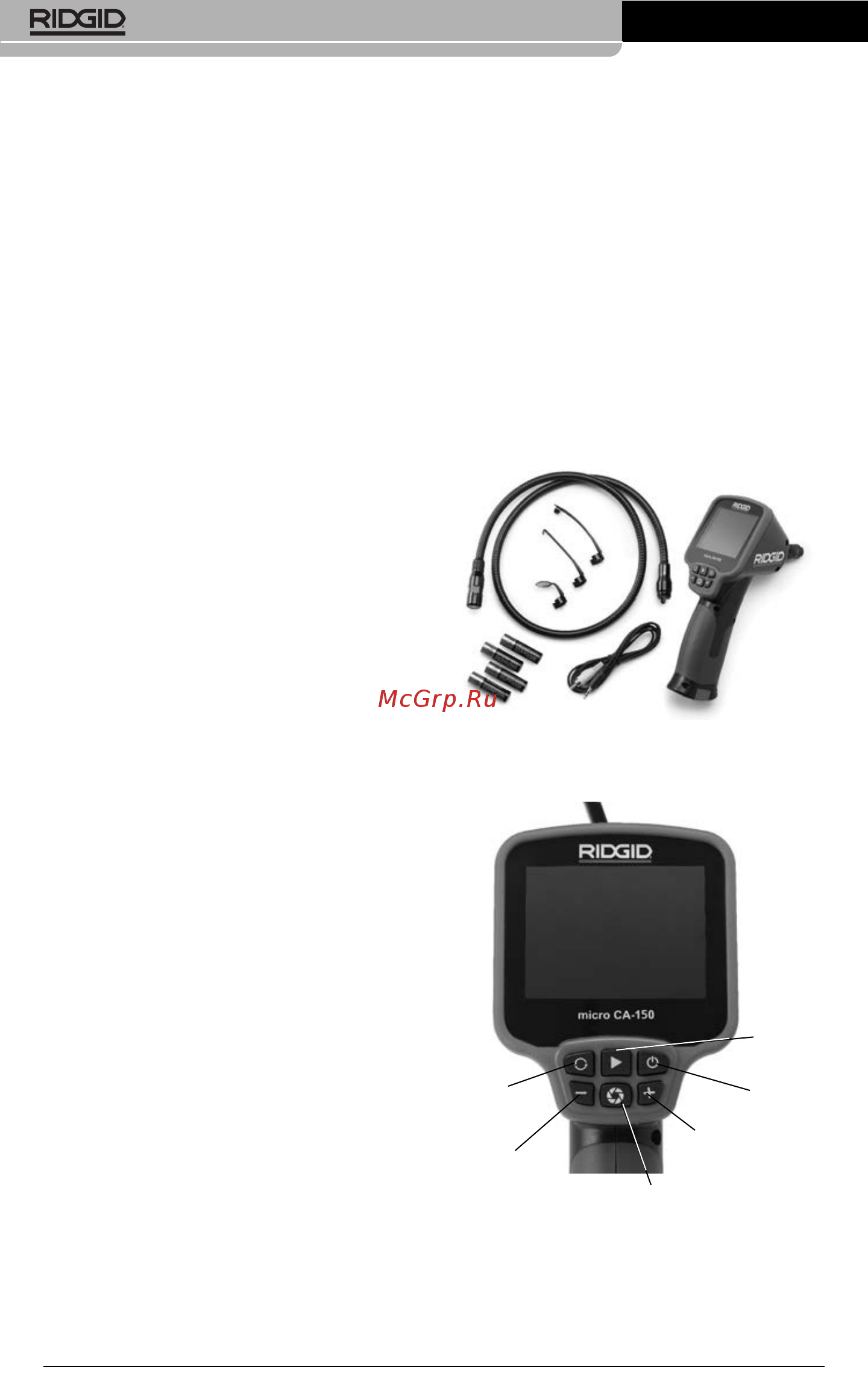 Ridgid CA-150 36848 [6/282] Description specifications and standard equipment
