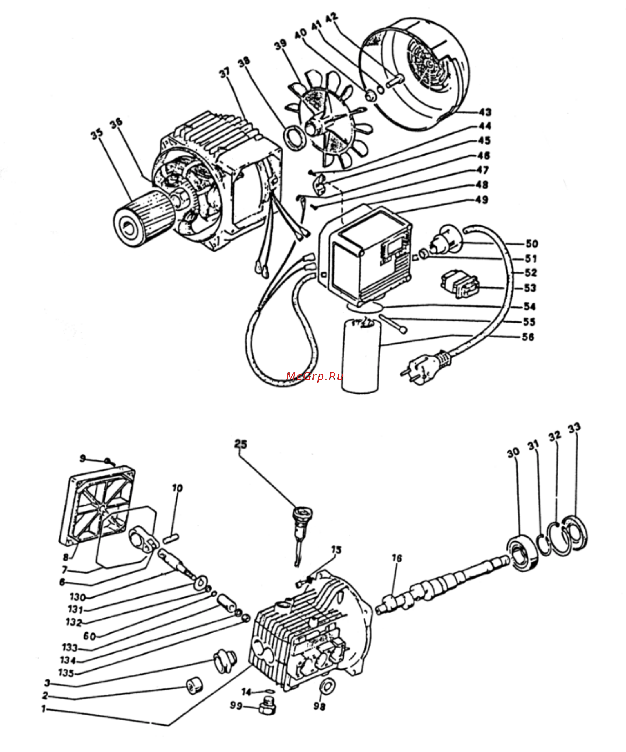 Ridgid 1460E 230V- 60 BAR 33591 Деталировка онлайн