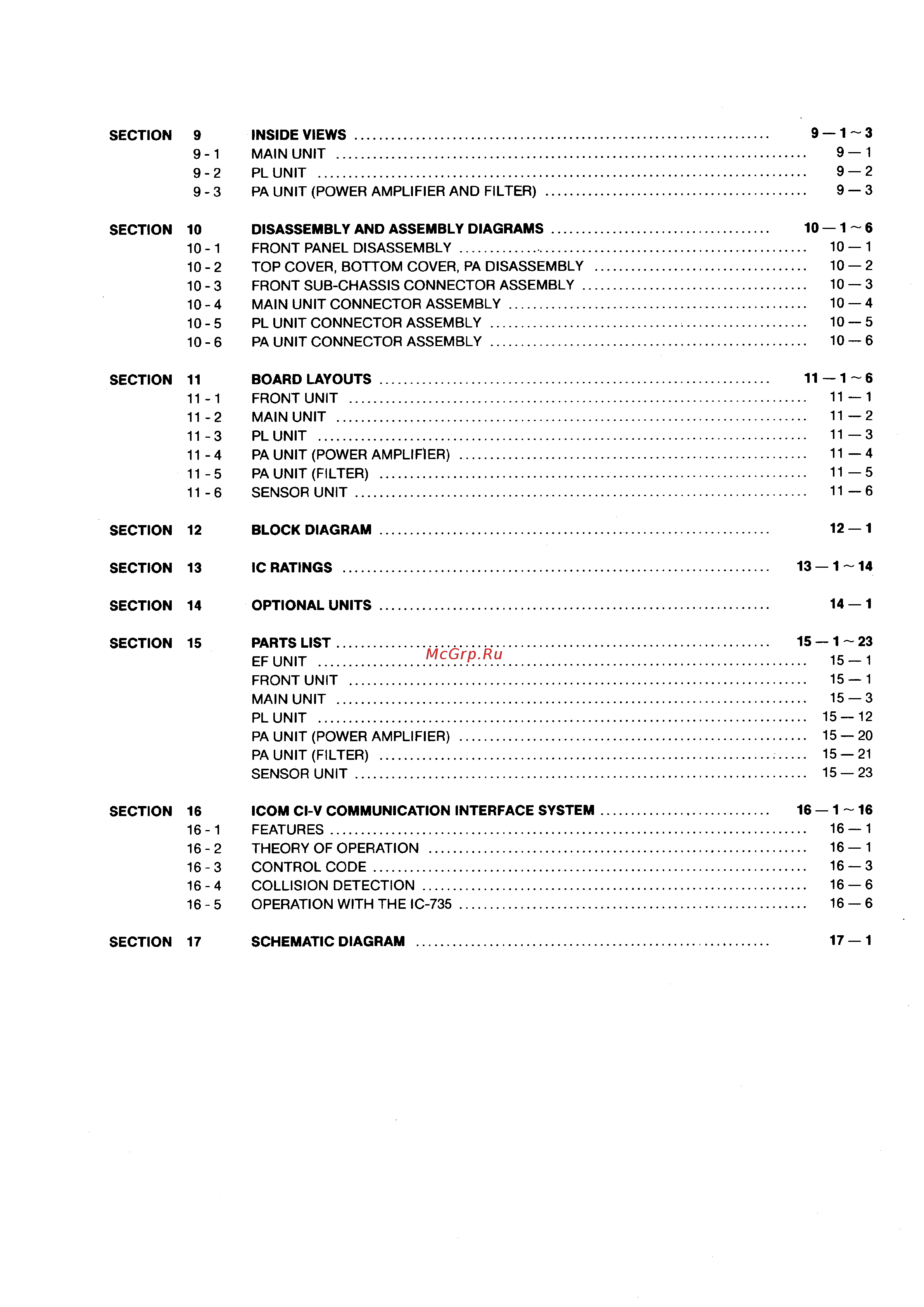 Yaesu IC-735 Сервис мануал онлайн [4/149] 209392