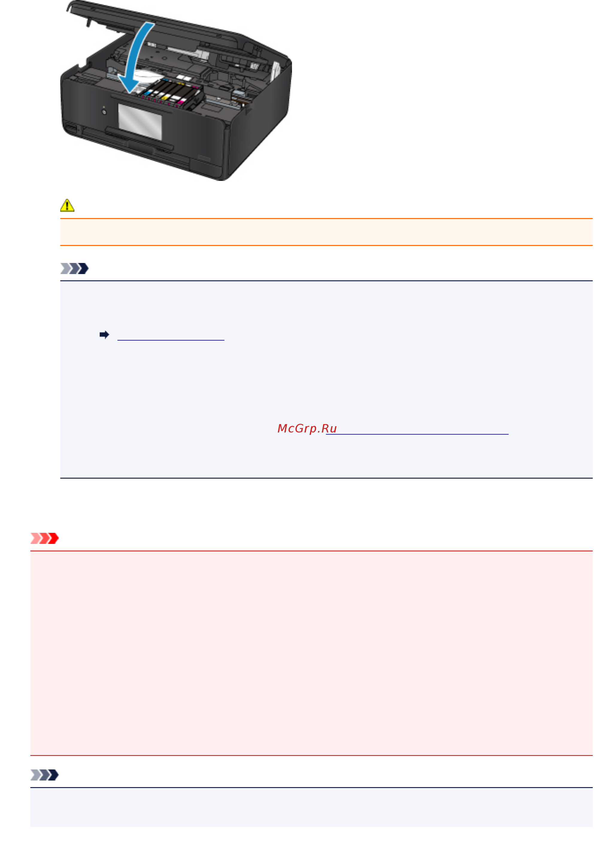Canon PIXMA TS8050 [83/512] Замечания по чернильным контейнерам