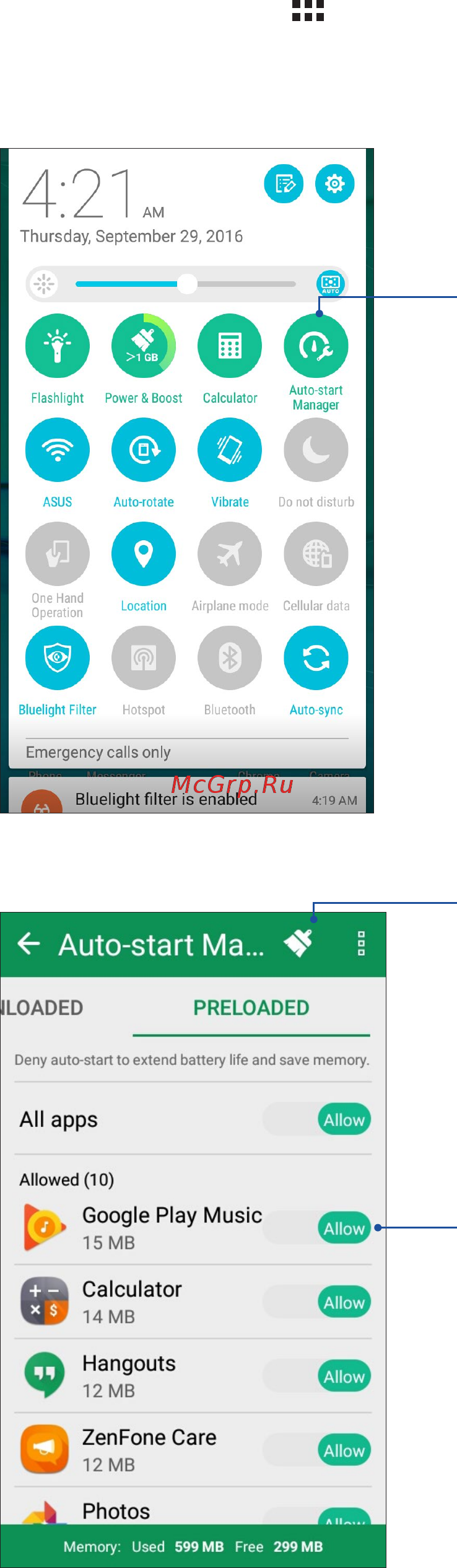 Asus ZenFone Go (ZB500KL) [88/103] Auto start manager