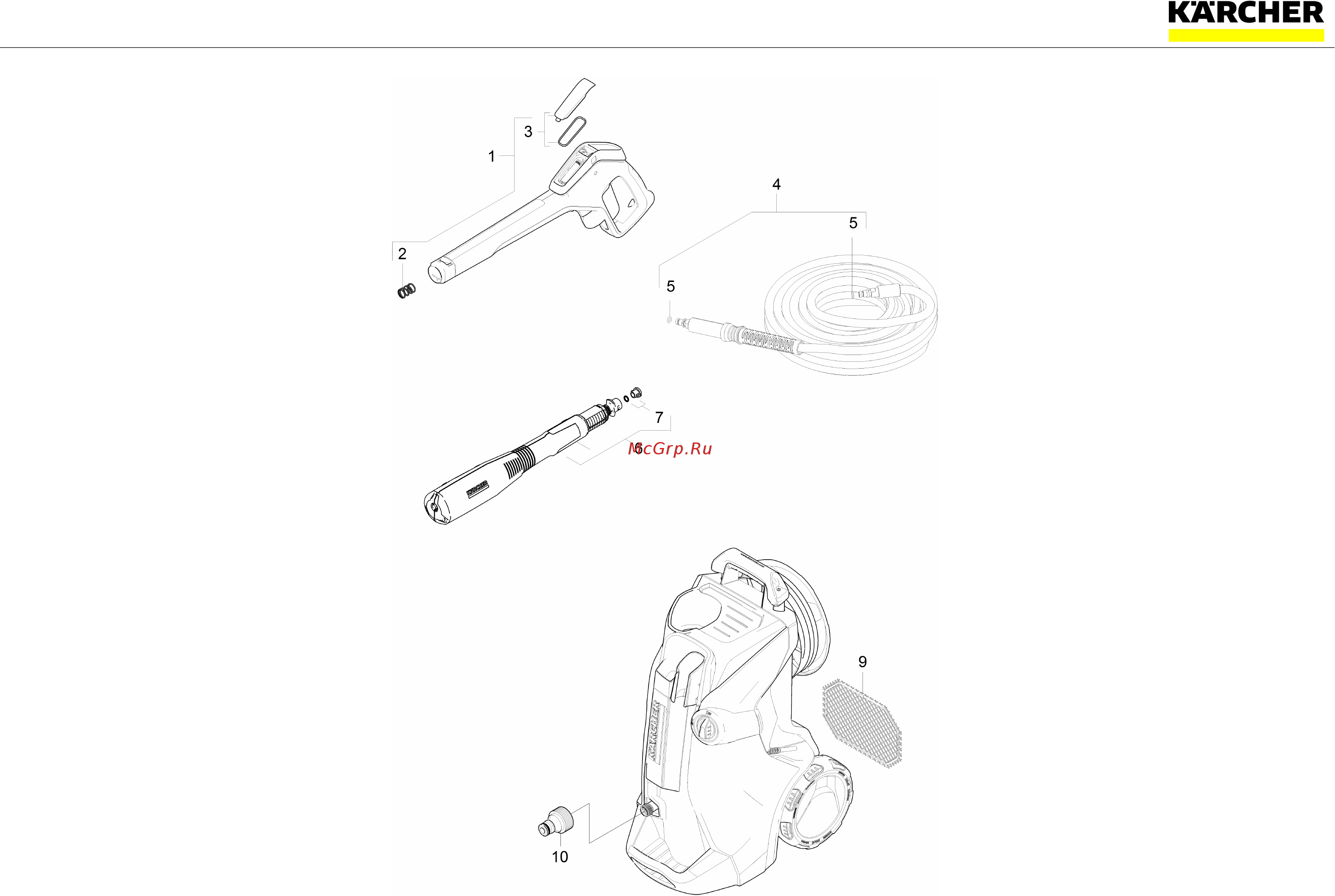 Karcher K 7 Premium Full Control Plus Каталог запасных частей онлайн