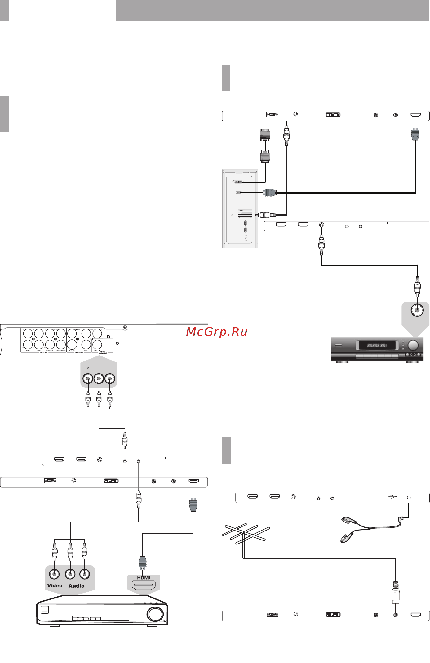 BBK 50LEM-1027/FTS2C [6/8] Подключение к персональному компьютеру и к усилителю