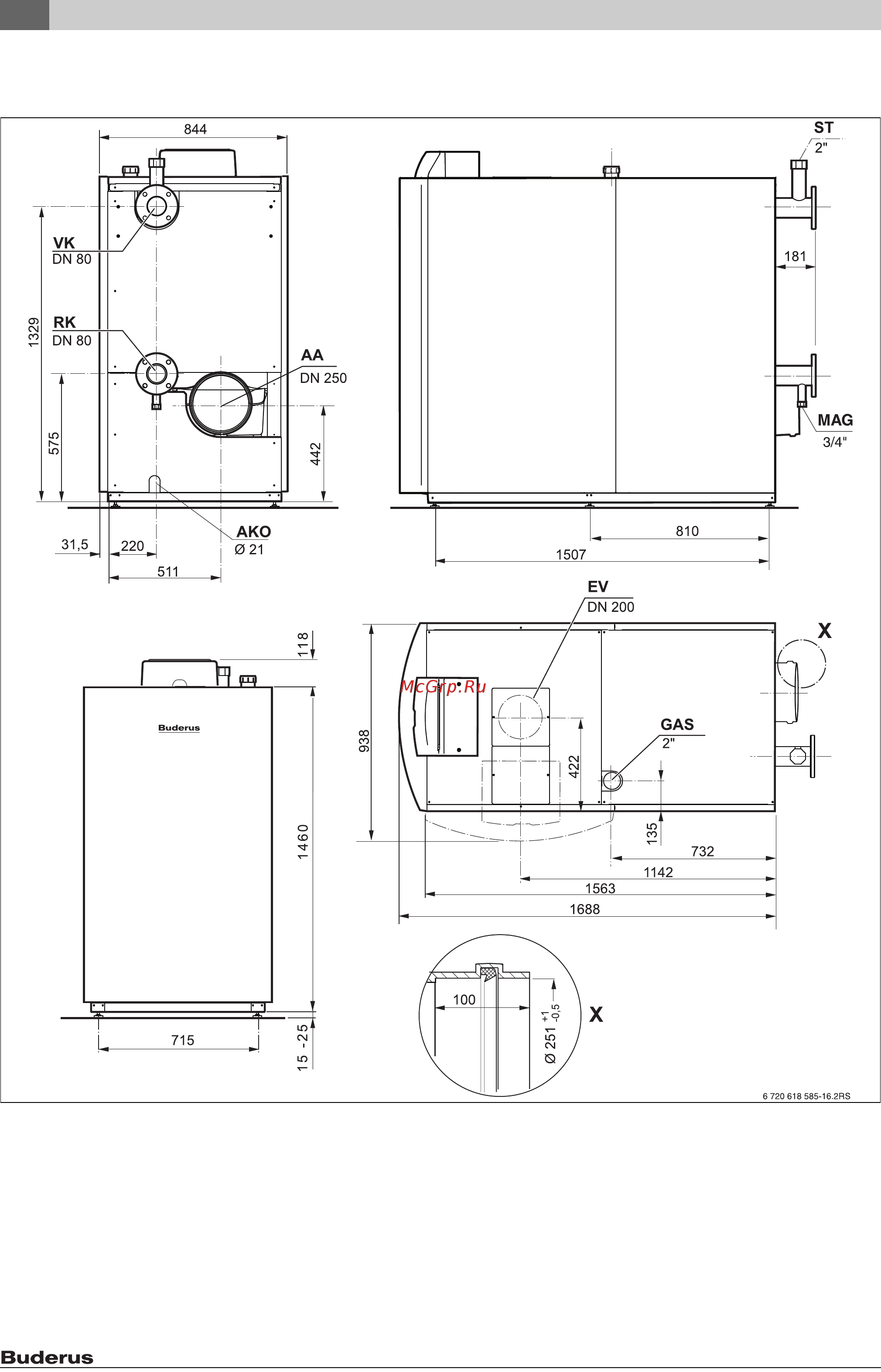 Buderus GB402-620 [8/60] Размеры и технические характеристики