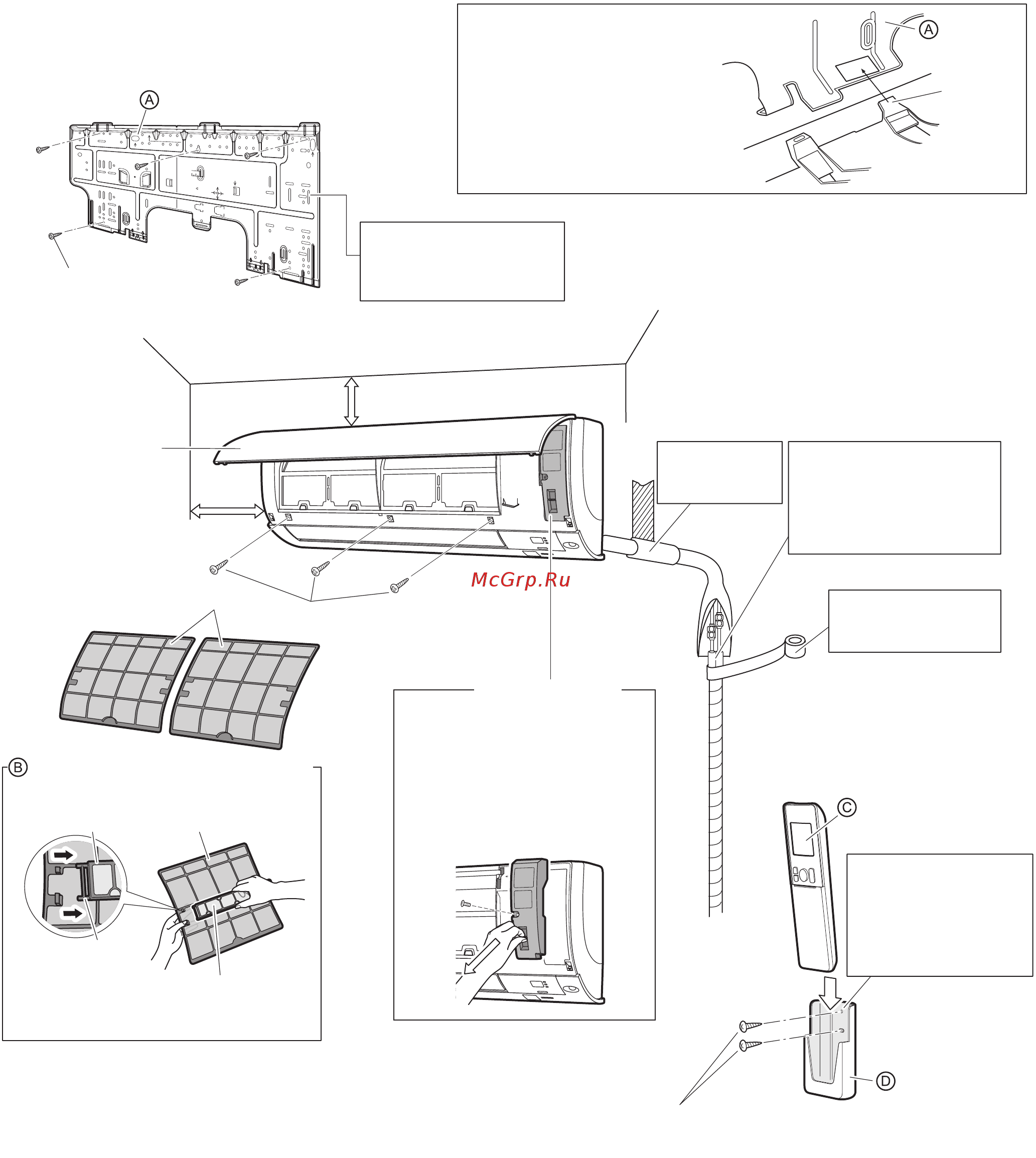 Daikin FTXS-K [8/20] Монтажные чертежи внутреннего агрегата