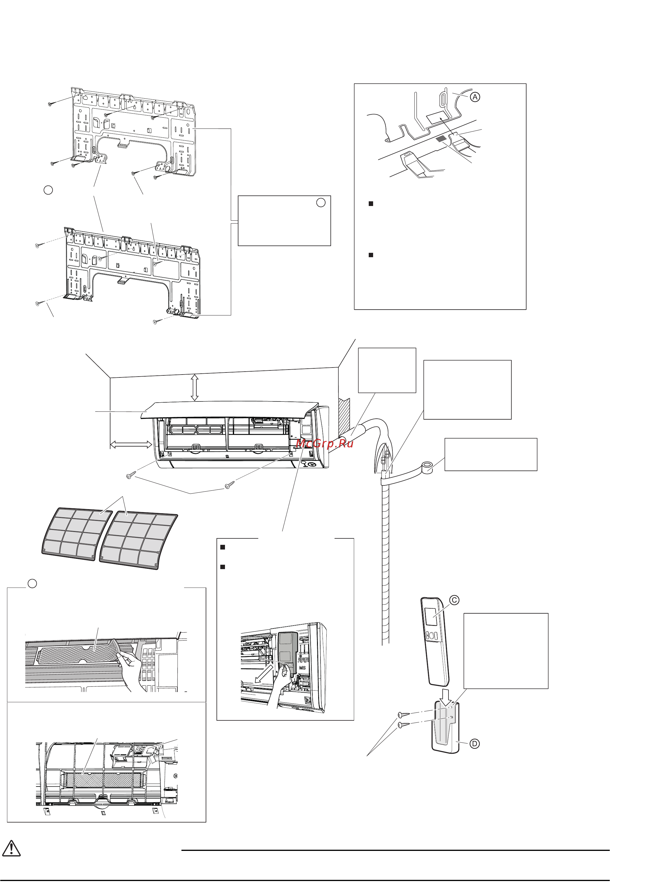 Daikin FTXM71M_RXM71M [7/20] Монтажные чертежи внутреннего агрегата