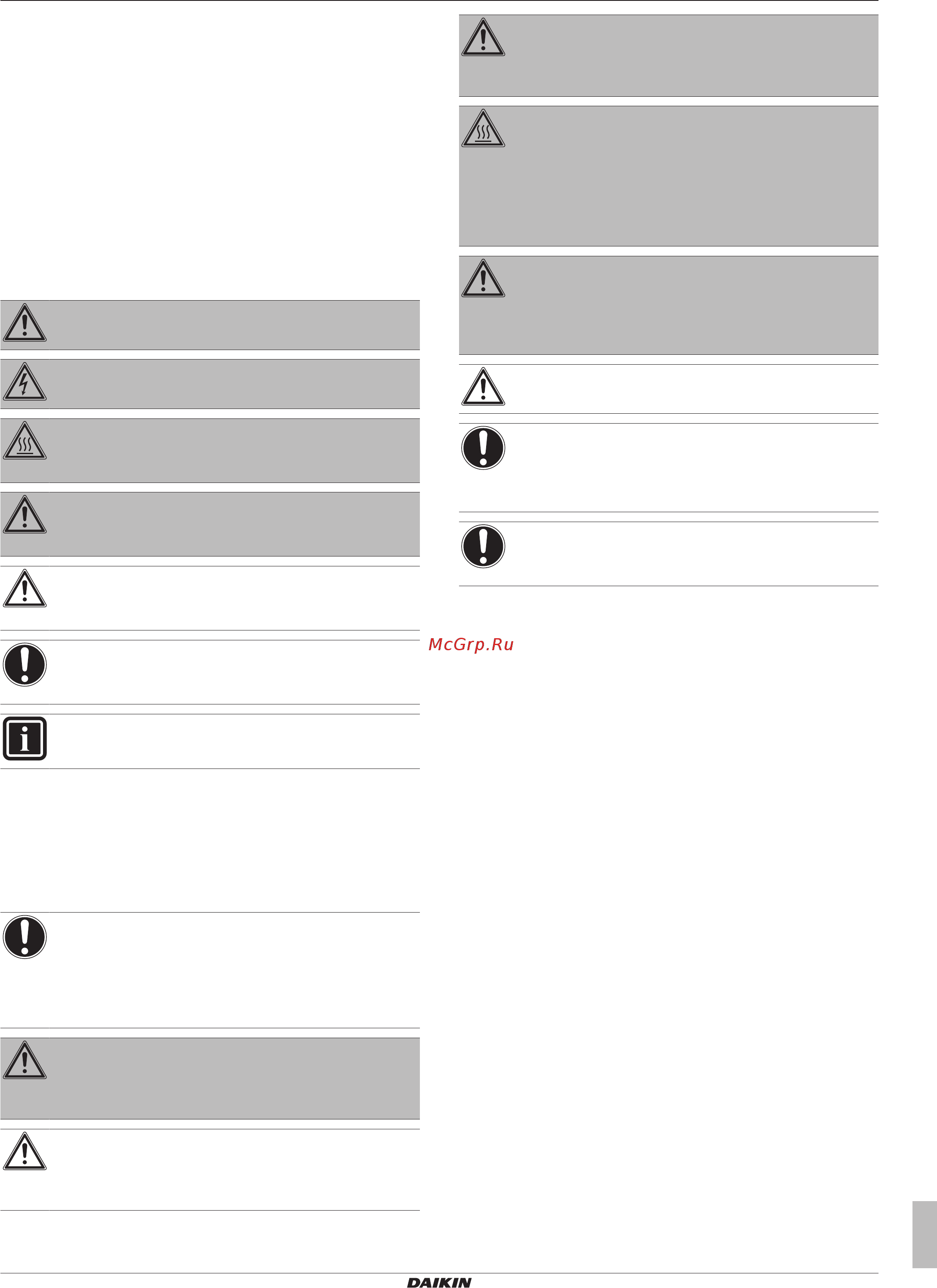 Daikin FBQ100D_RZQG100L9V [3/52] General safety precautions