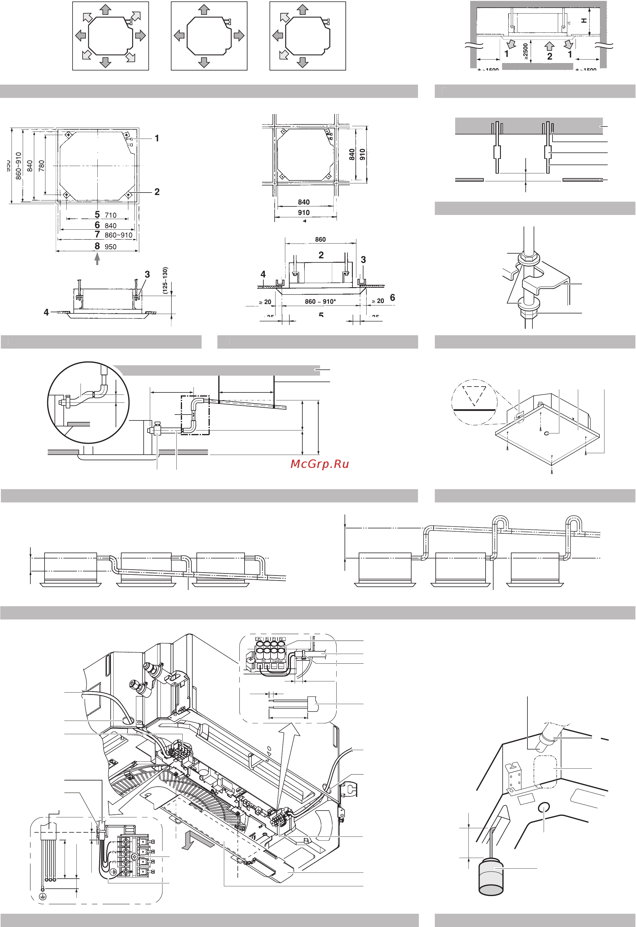 Daikin FCQG71F_RZQG71L9V Инструкция по монтажу (внутр. блок) онлайн [2/20] 211498