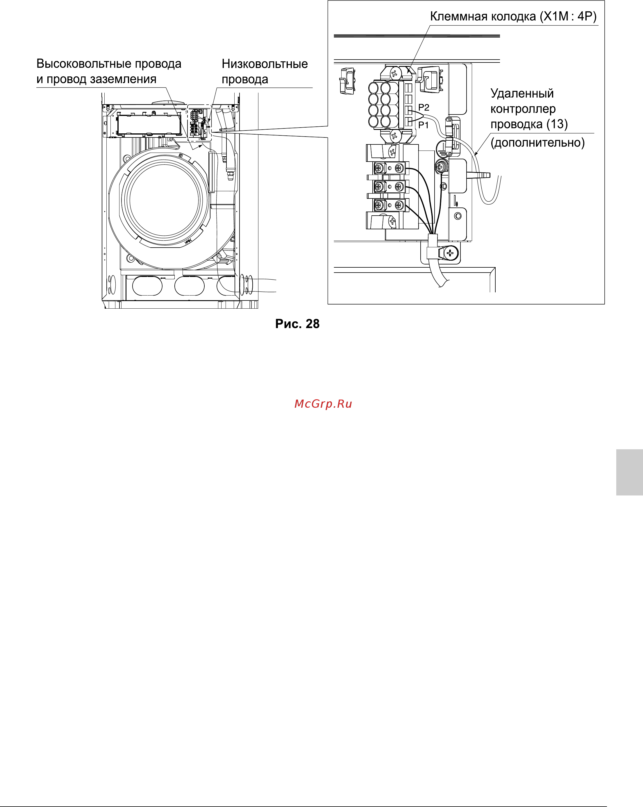 Daikin FVQ100C_RZQSG100L9V [20/37] Работа с электрической проводкой