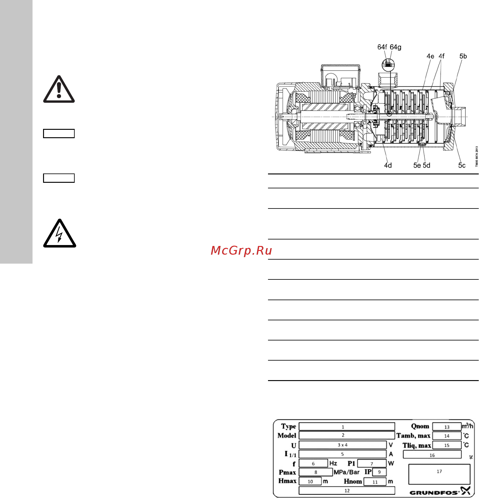 Grundfos CMB-SP SET 3-56, PM 2 [6/48] Значение символов и надписей в документе