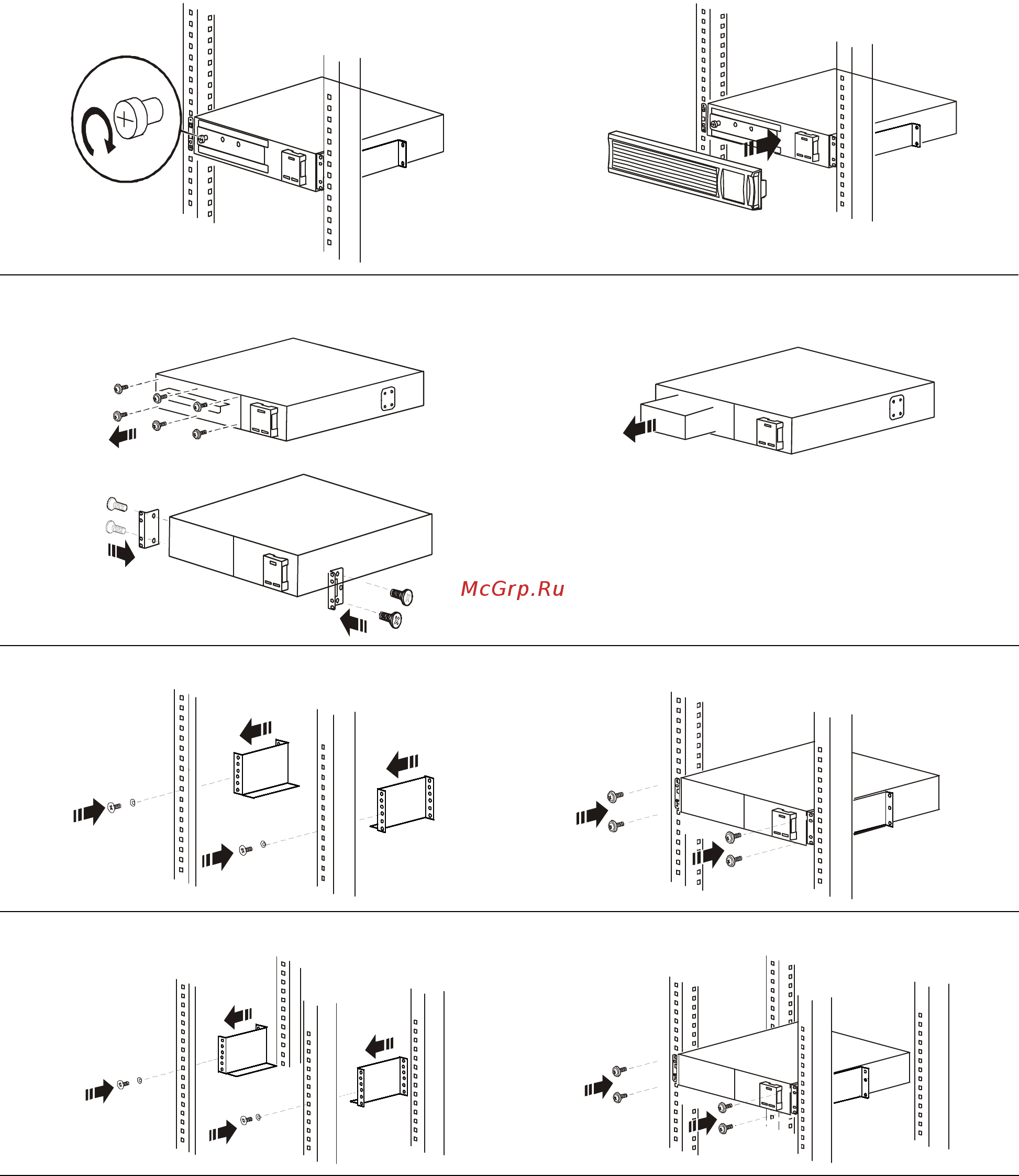 APC Smart-UPS SMC3000RMI2U [5/6] Two post rack installation