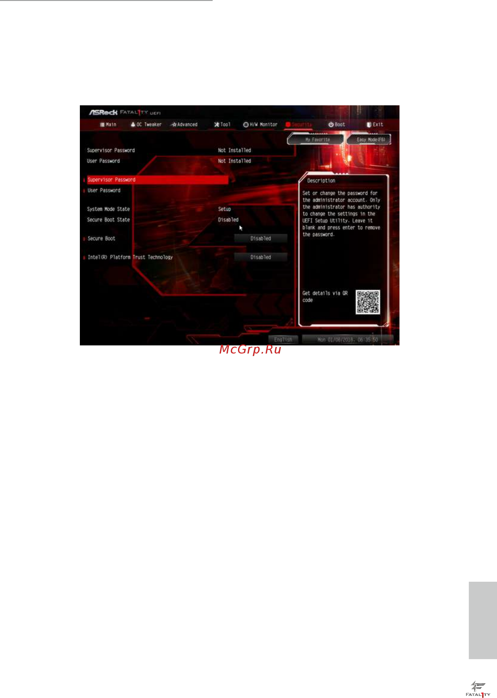 ASRock FATAL1TY X299 PROFESSIONAL GAMING I9 [105/109] Security screen