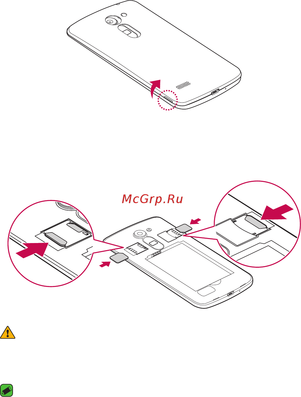 LG Ray X190 Titan [24/319] Вставьте sim карту в слот для sim карты как показано на