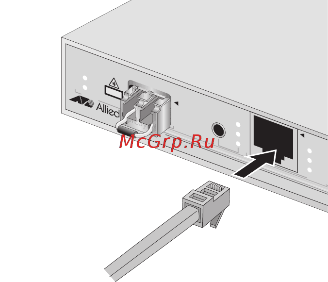 Allied Telesis AT-MC1008/SP-60 [50/72] Подключение к порту для витой пары