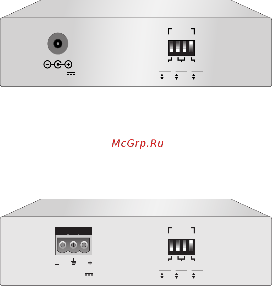 Allied Telesis at-fs232/1-60 [15/68] Задняя панель мостовых конвертеров at fs232 и серии at fs232 x с 3 полюсным разъемом питания на 12 50 в пост тока показана на рис 4