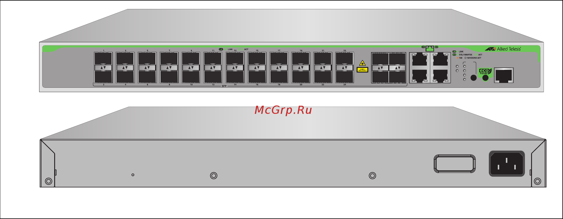 Allied Telesis at-9000/28sp-50 [21/78] Руководство по установке управляемых коммутаторов gigabit ethernet уровня 2 серии at 9000 ecoswitch
