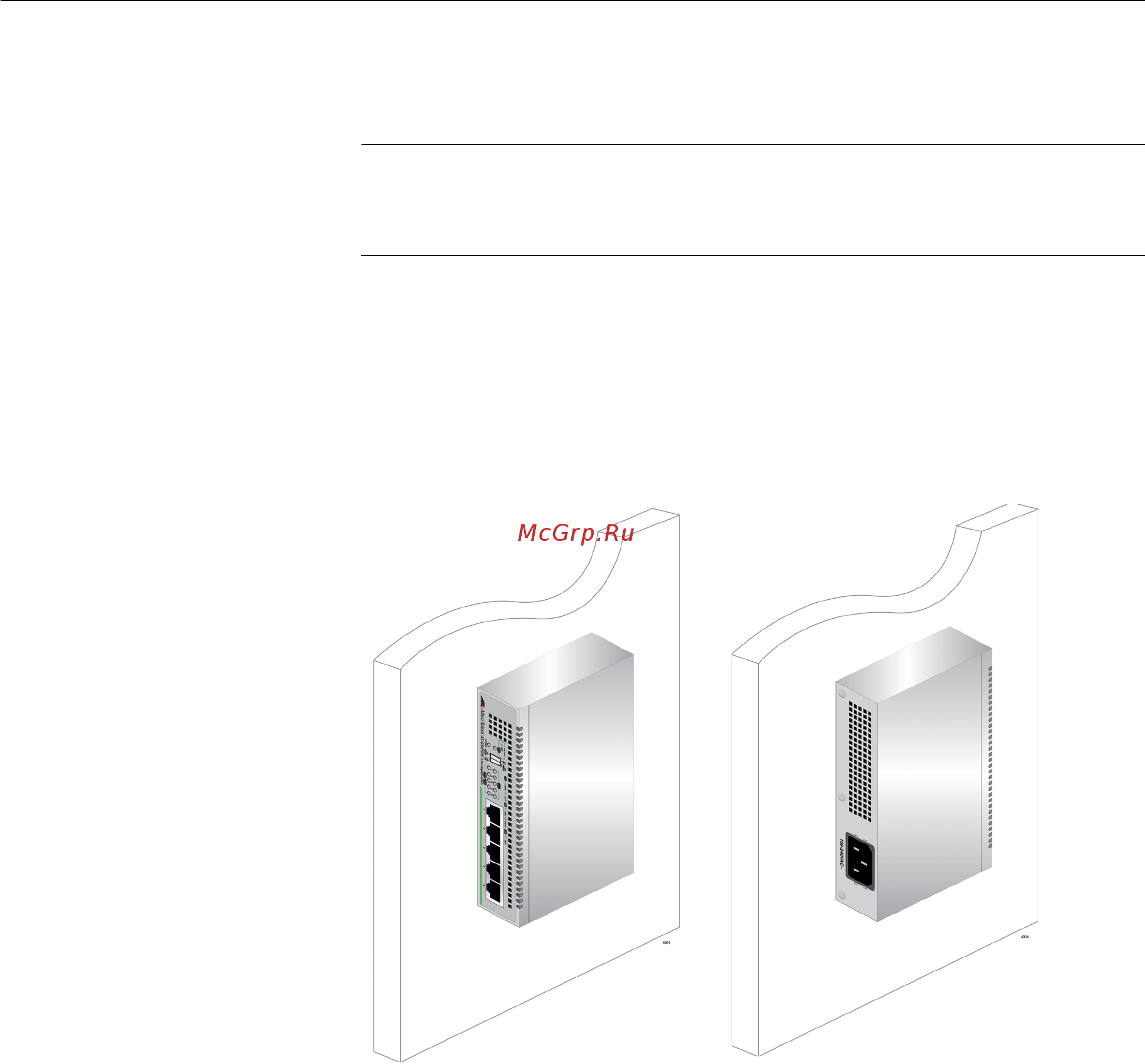 Allied Telesis at-gs910/5e-50 [36/76] Крепление коммутатора на стену