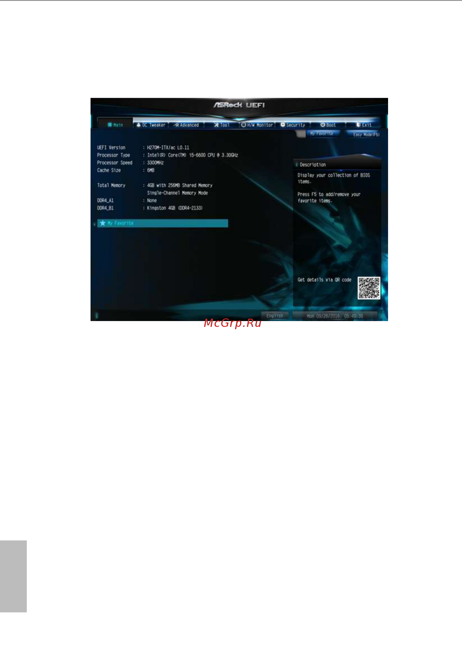 ASRock H270M-ITX/ac [52/81] Main screen